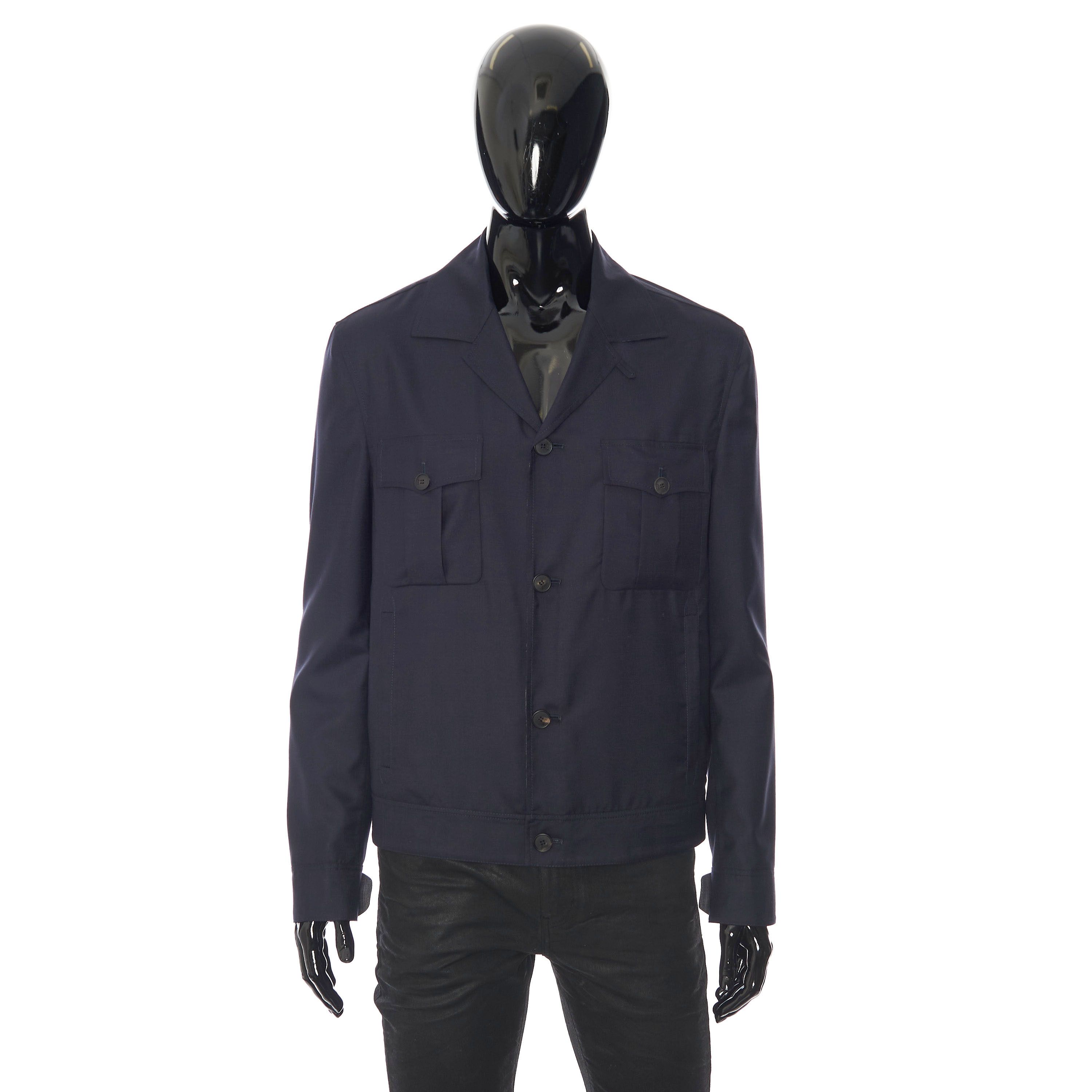 Brioni Ultralight Blouson Jacket In Navy Blue Virgin Wool & Silk Size US S / EU 44-46 / 1 - 2 Thumbnail