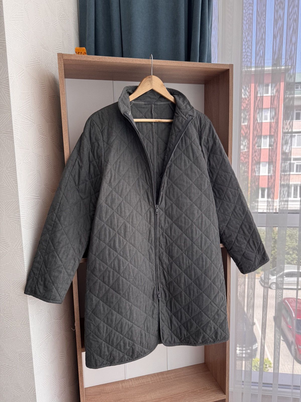 Vintage Vintage Oska Grey Wool Luxury Double Zip Quilted Jacket Size S / US 4 / IT 40 - 4 Thumbnail