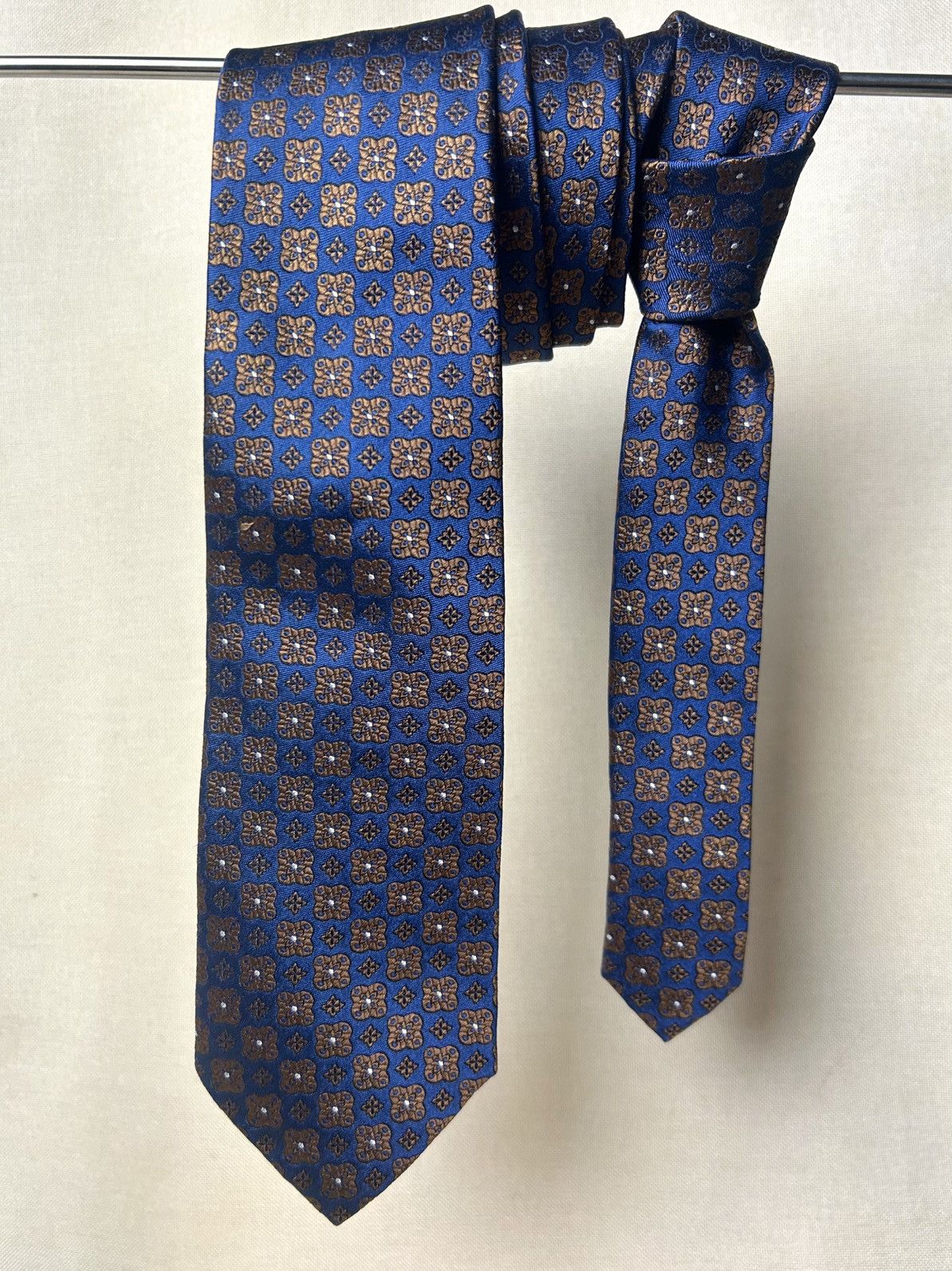 Suitsupply Suitsupply blue navy floral geometric Silk Mens Tie Size ONE SIZE - 1 Thumbnail