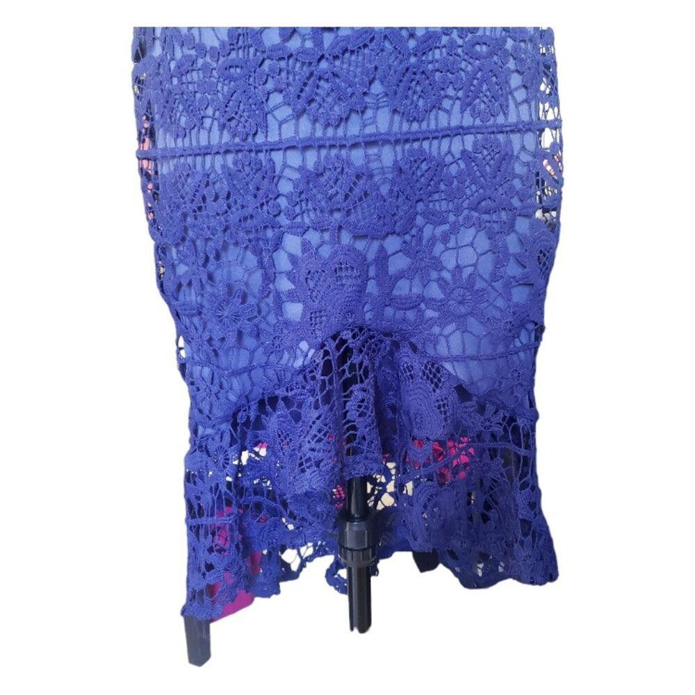 Designer CT1472 Blue Iman Style Lace Lined Body Con Dress M Size M / US 6-8 / IT 42-44 - 2 Thumbnail