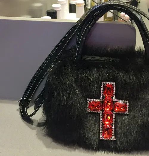 Vintage Gothic Soft Black Cross Handbag Size ONE SIZE - 2 Thumbnail