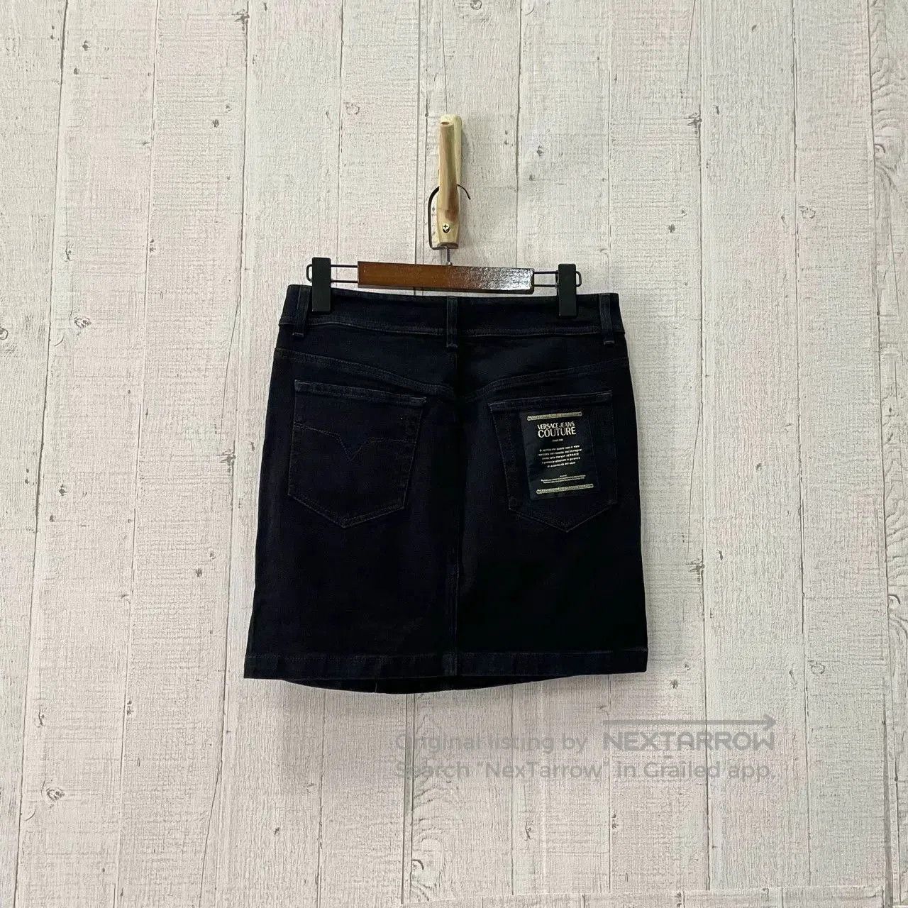 Versace versace black denim tie skirt size 36. Size 35" - 2 Thumbnail