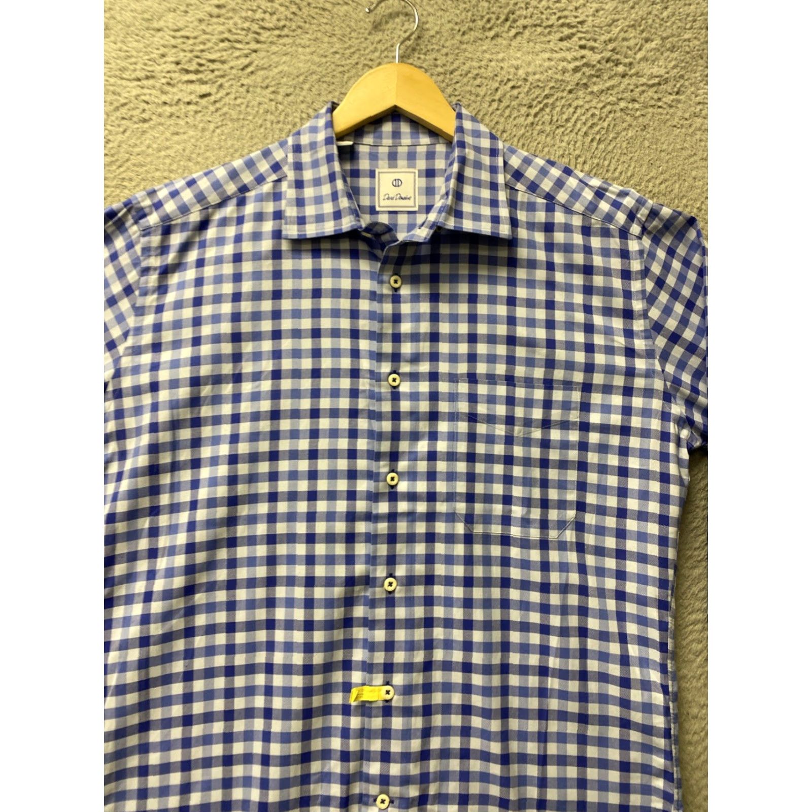David Donahue DAVID DONAHUE Button Shirt Men’s XL blue Check Cotton Fit Size US XL / EU 56 / 4 - 3 Thumbnail