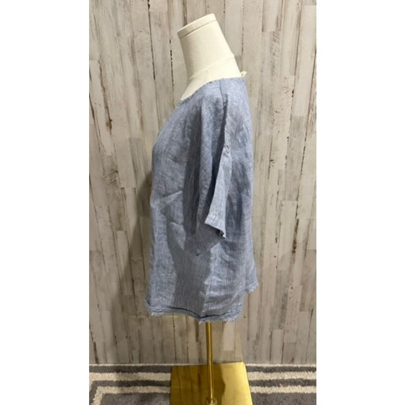 Eileen Fisher Eileen Fisher Tunic Blouse Womens Medium Blue White Size M / US 6-8 / IT 42-44 - 5 Thumbnail