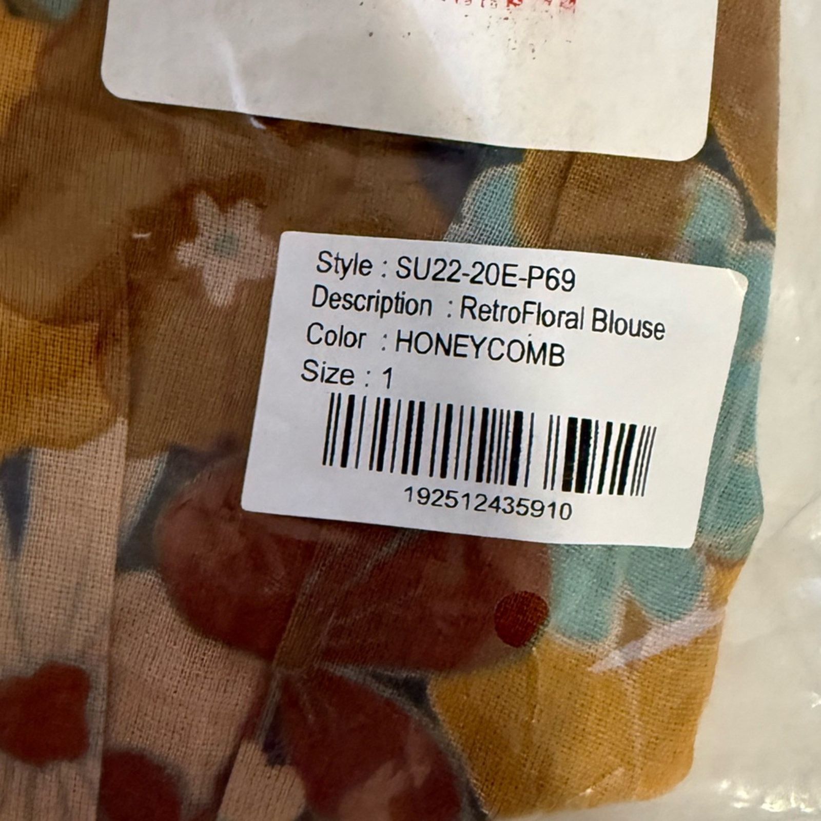 Anthropologie New - Sundry Retro Floral Blouse - Honeycomb - Small - $122 Size S / US 4 / IT 40 - 3 Thumbnail