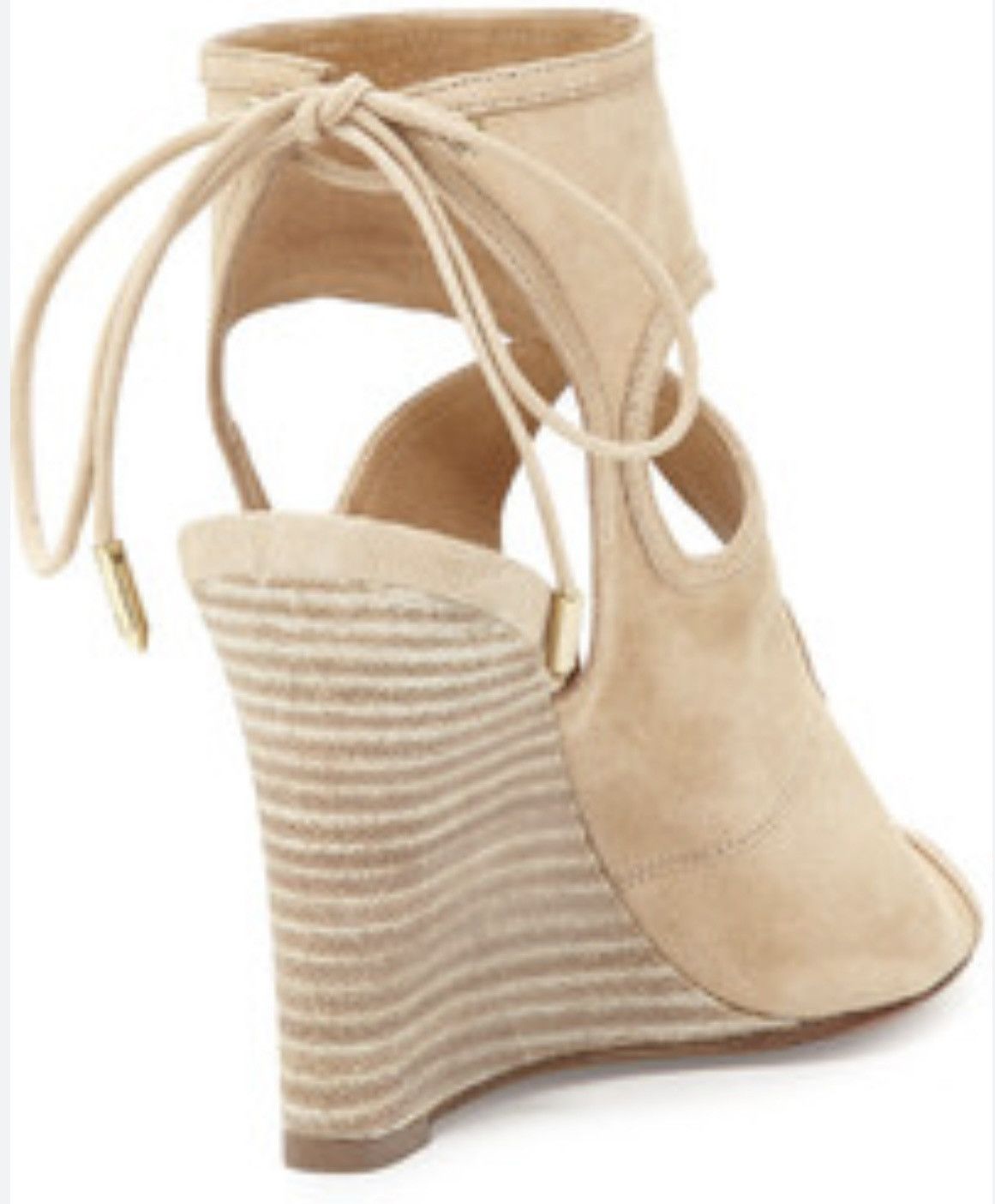 Aquazzura Sexy Thing Cut Out Suede Wedge Sandals Size US 10 / IT 40 - 3 Thumbnail