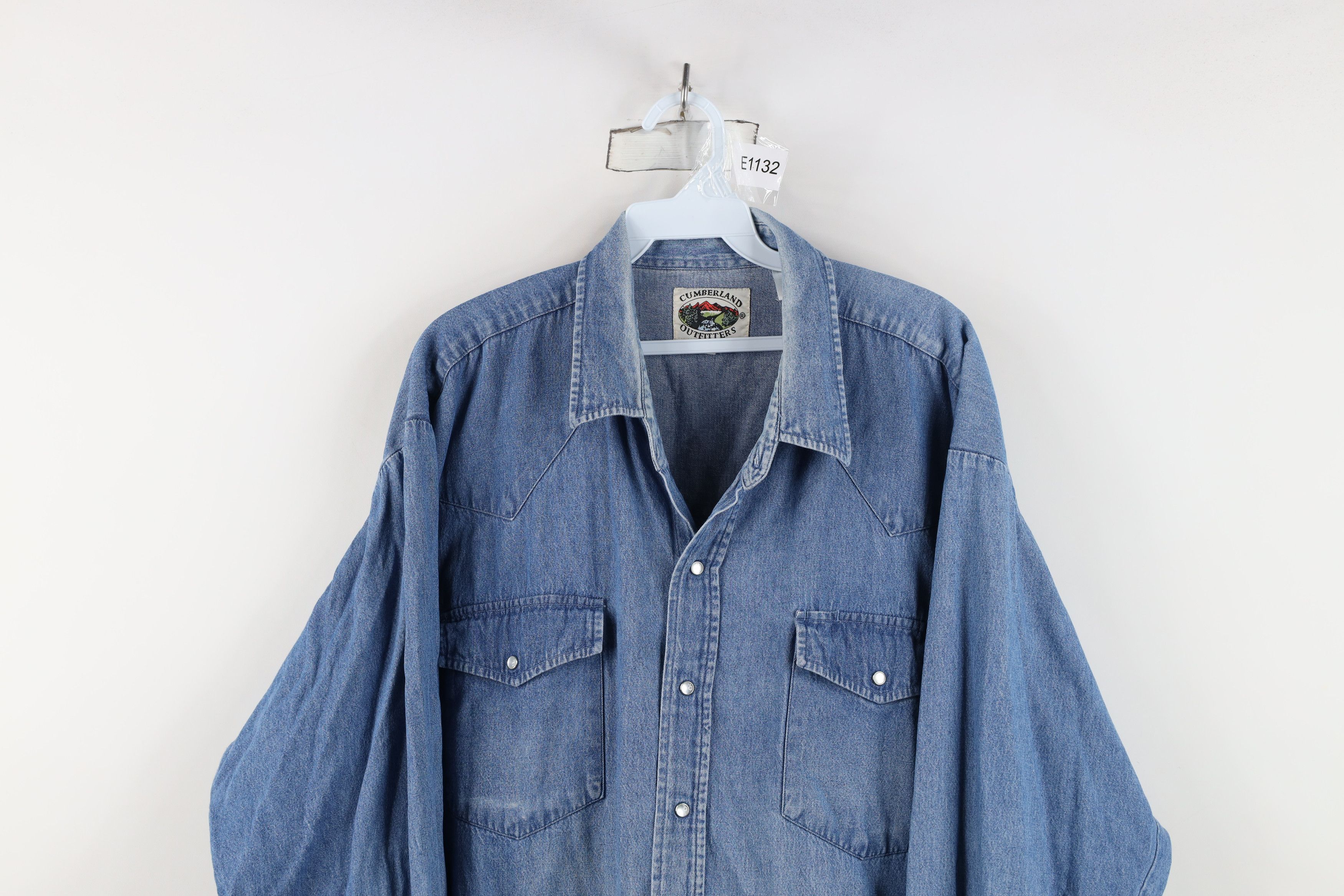 Vintage Vintage 90s Streetwear Cowboy Denim Jean Button Shirt Size US XXL / EU 58 / 5 - 2 Thumbnail