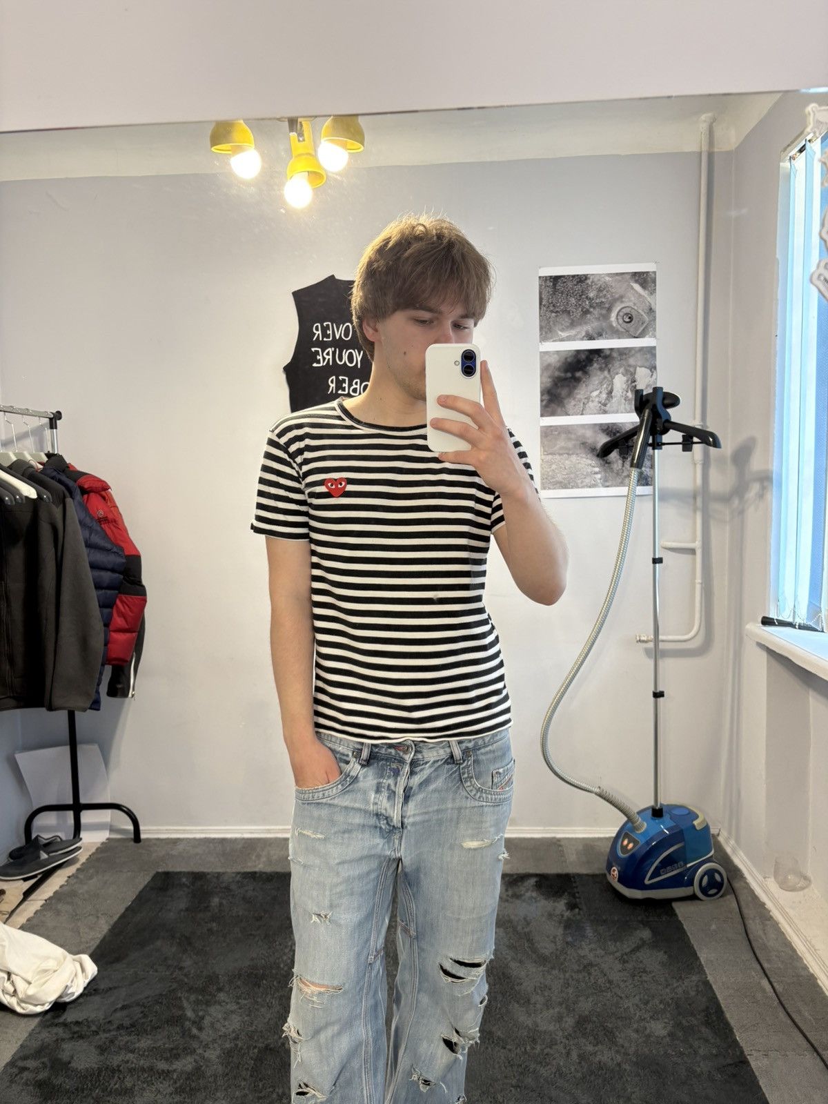 Comme des Garcons PLAY Comme Des Garcons PLAY Striped Tee Size US M / EU 48-50 / 2 - 2 Thumbnail