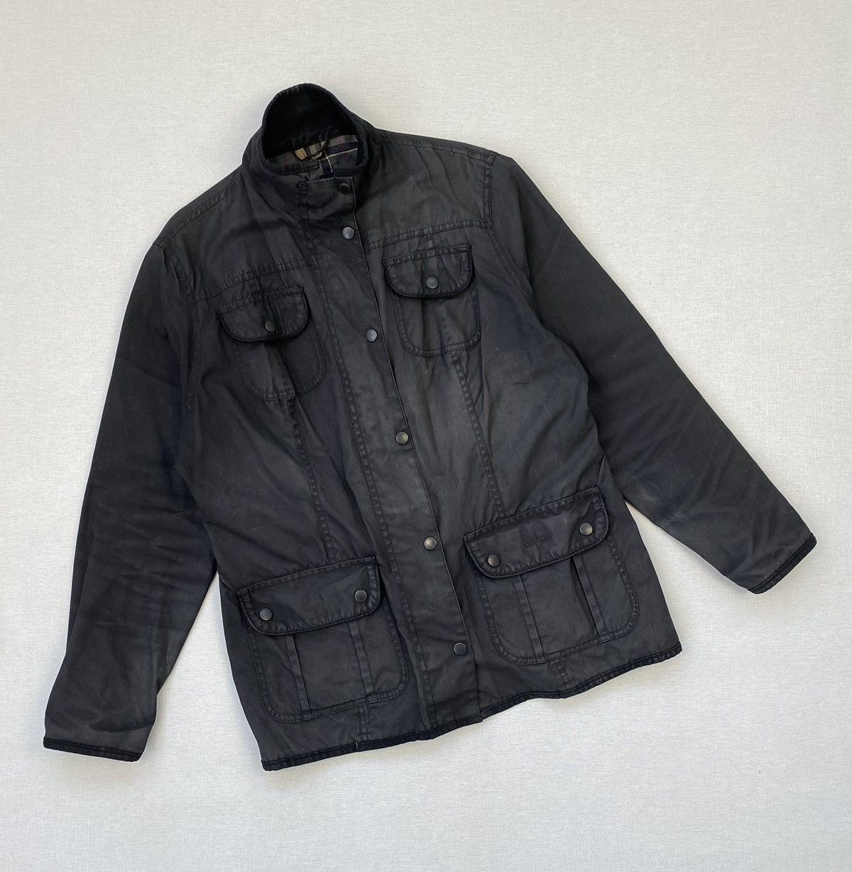 image of Women’S Barbour Ladies Utility Wax Jacket Size 16 in Black, Women's