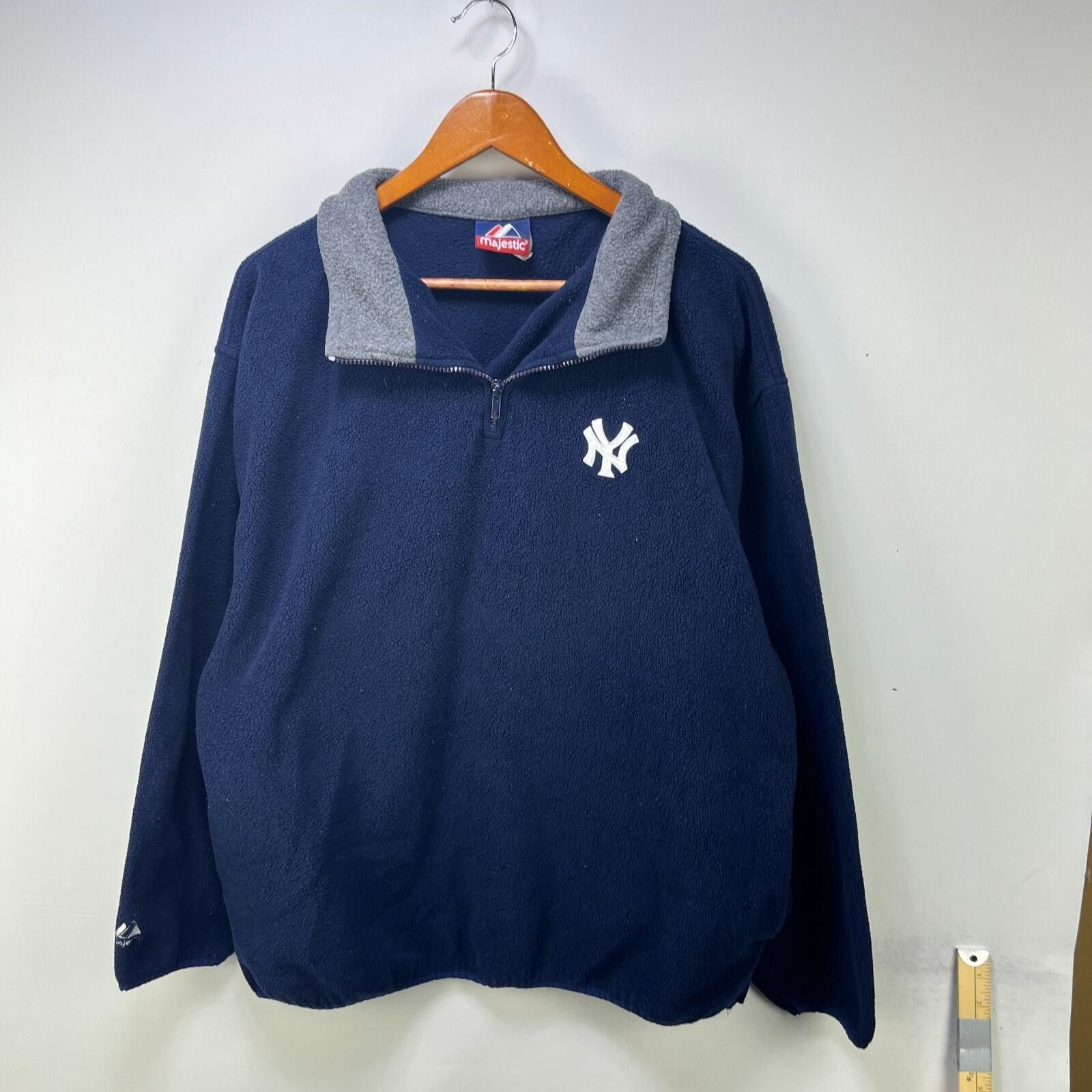 Majestic Vintage 90s New York Yankees Fleece Sweater 2XL Size ONE SIZE - 1 Thumbnail
