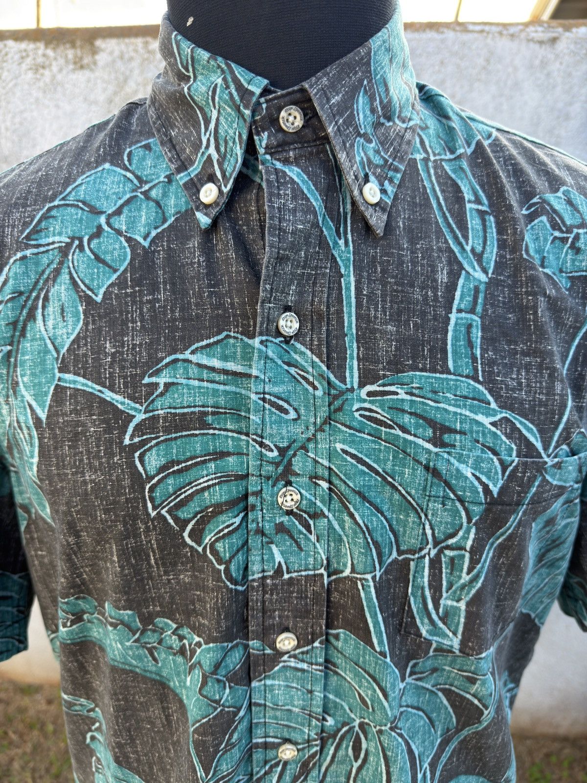 Reyn Spooner PreOwned Reyn Spooner Classic Hawaiian Men's S Green/Black Size US S / EU 44-46 / 1 - 3 Thumbnail