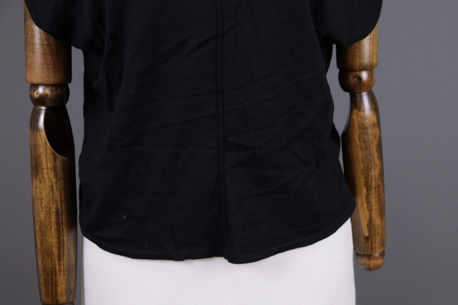 Wolford Wolford Black Short Sleeve V-Neck Knit Top Shirt Size L Size L / US 10 / IT 46 - 3 Thumbnail