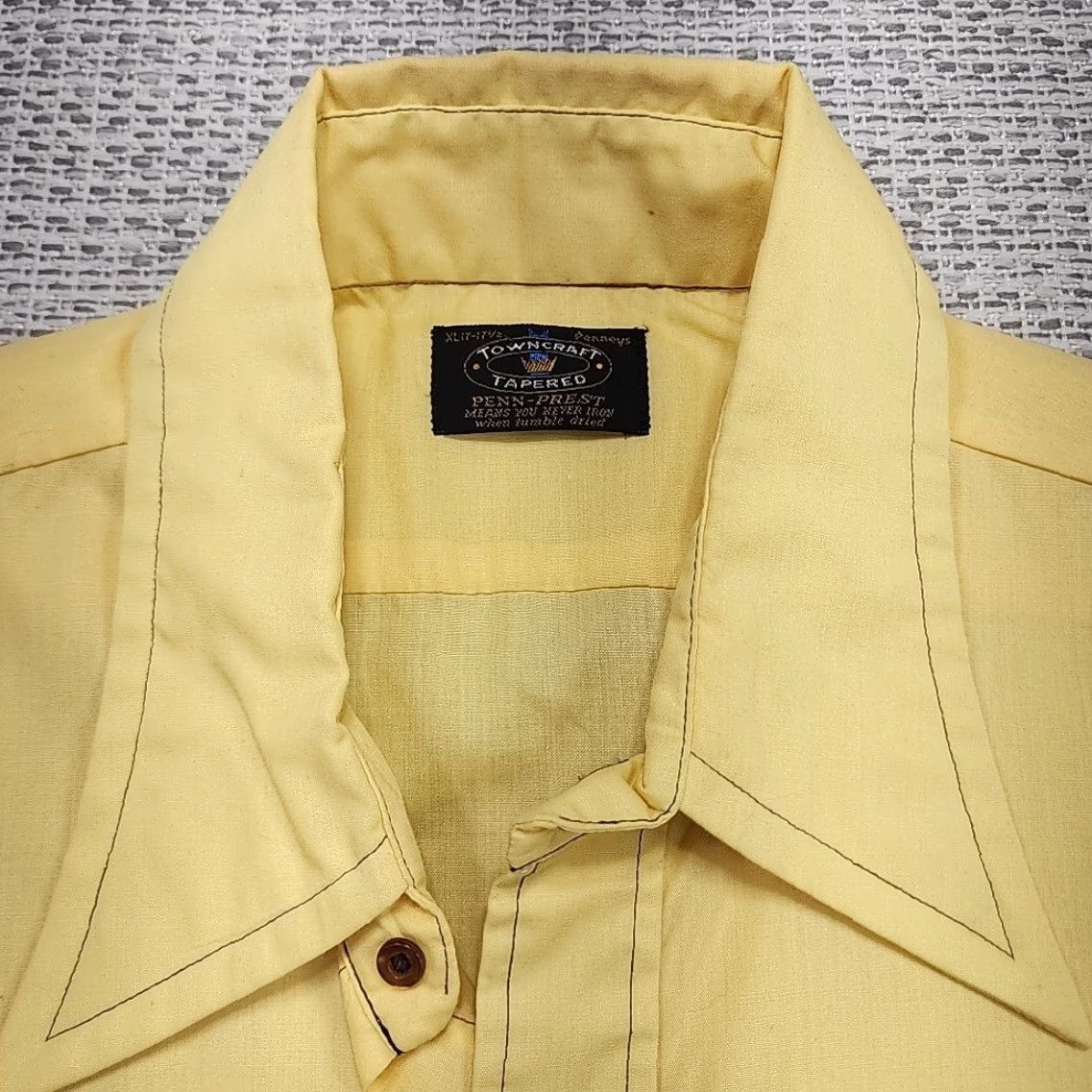 Penn VINTAGE TownCraft Penn Prest Shirt Mens XL 17.5 Long Sleeve Yellow 70s 80s Shirt Mens XL Yellow 70s 80s Size US XL / EU 56 / 4 - 5 Thumbnail