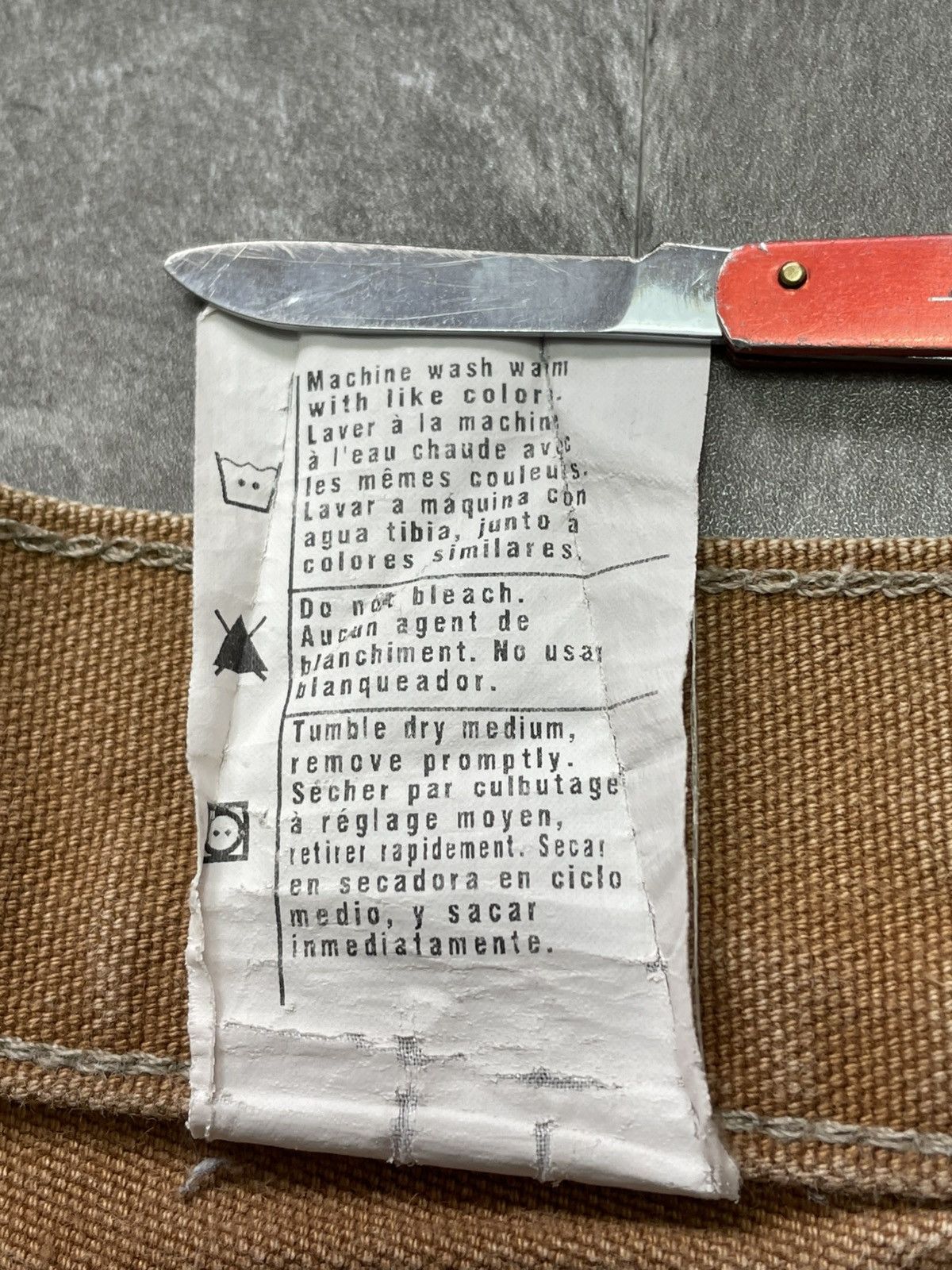 Carhartt Vintage Baggy Carhartt Double Knee Faded Tan Dirty Carpenter Size US 34 / EU 50 - 15 Thumbnail