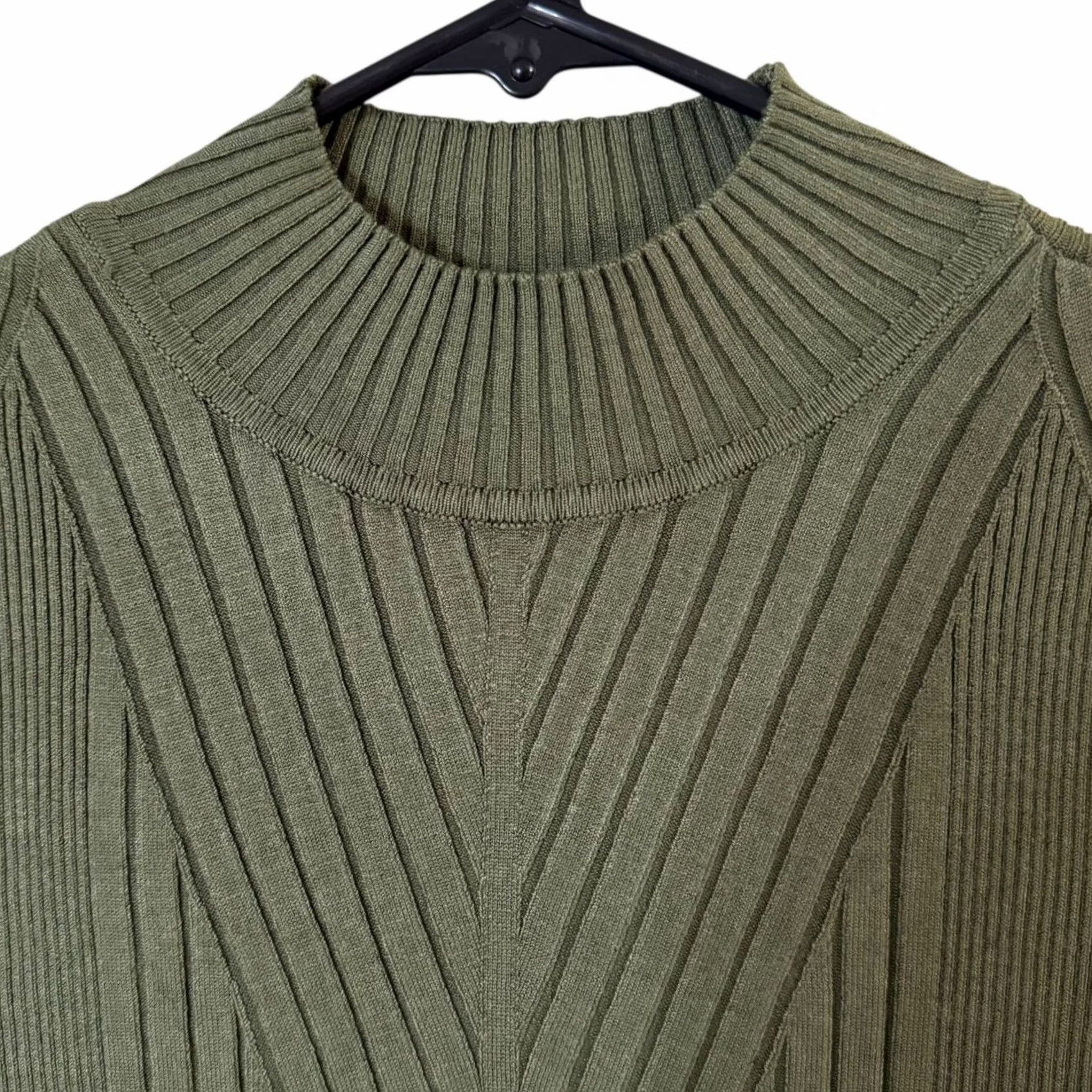 Vintage VINTAGE INC International Concepts Ribbed Mock-Neck Sweater Green Women's Medium NEW Size M / US 6-8 / IT 42-44 - 5 Thumbnail