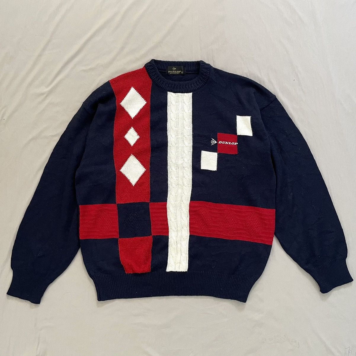 Vintage Dunlop Motorsport Knitwear Rare Knit Sweater