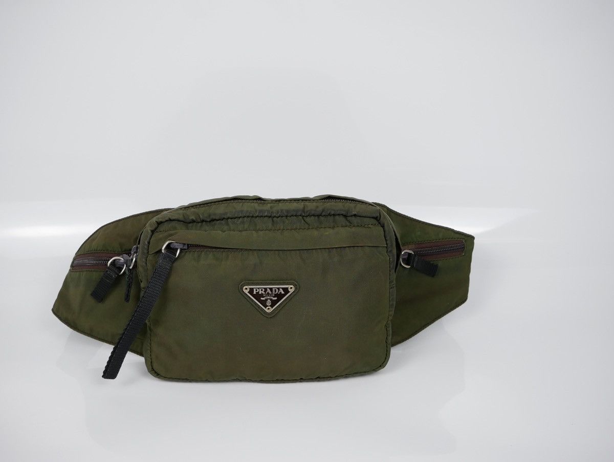 image of Prada Waist Crossbody Belt Bag in Khaki, Men's