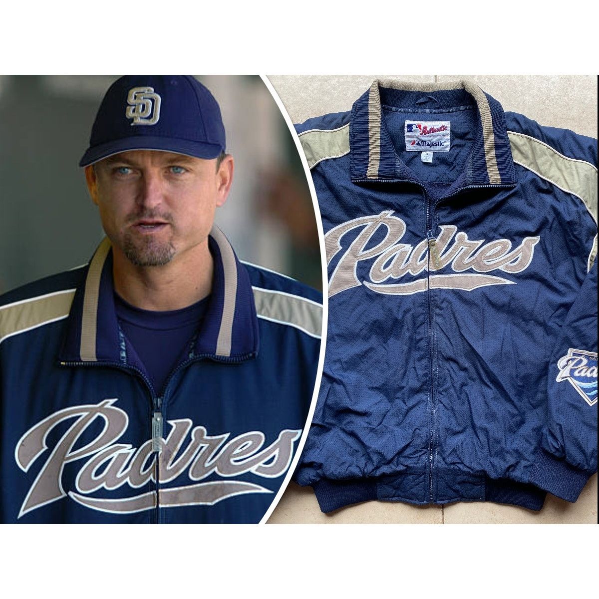 Majestic × Starter San Diego Padres 2000s MAJESTIC Dugout bomber M navy MLB vtg Size US M / EU 48-50 / 2 - 1 Thumbnail