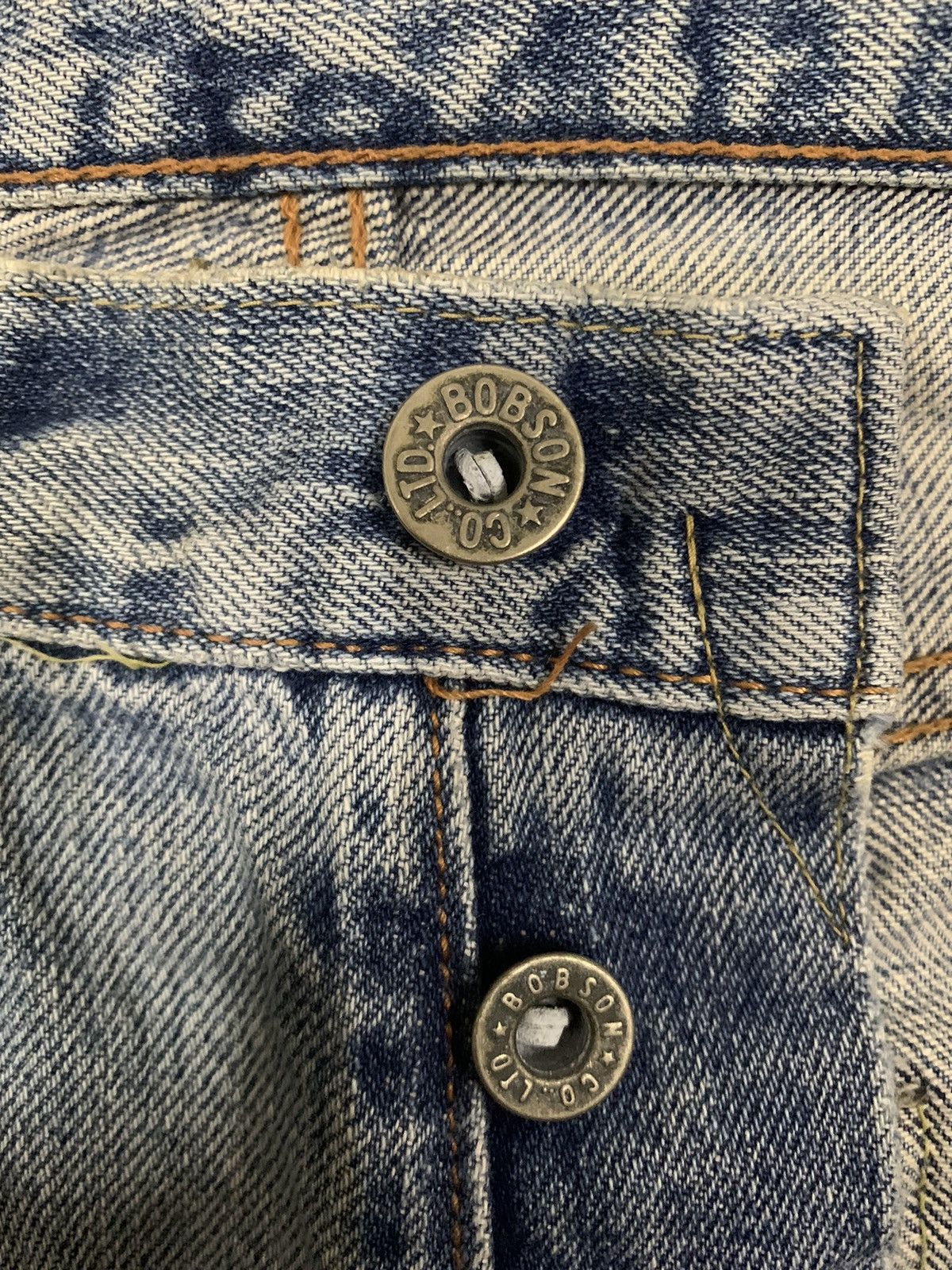 Japanese Brand Vintage 90s Bobson Selvedge Button Fly Loose Straight Jeans Size US 29 - 6 Thumbnail