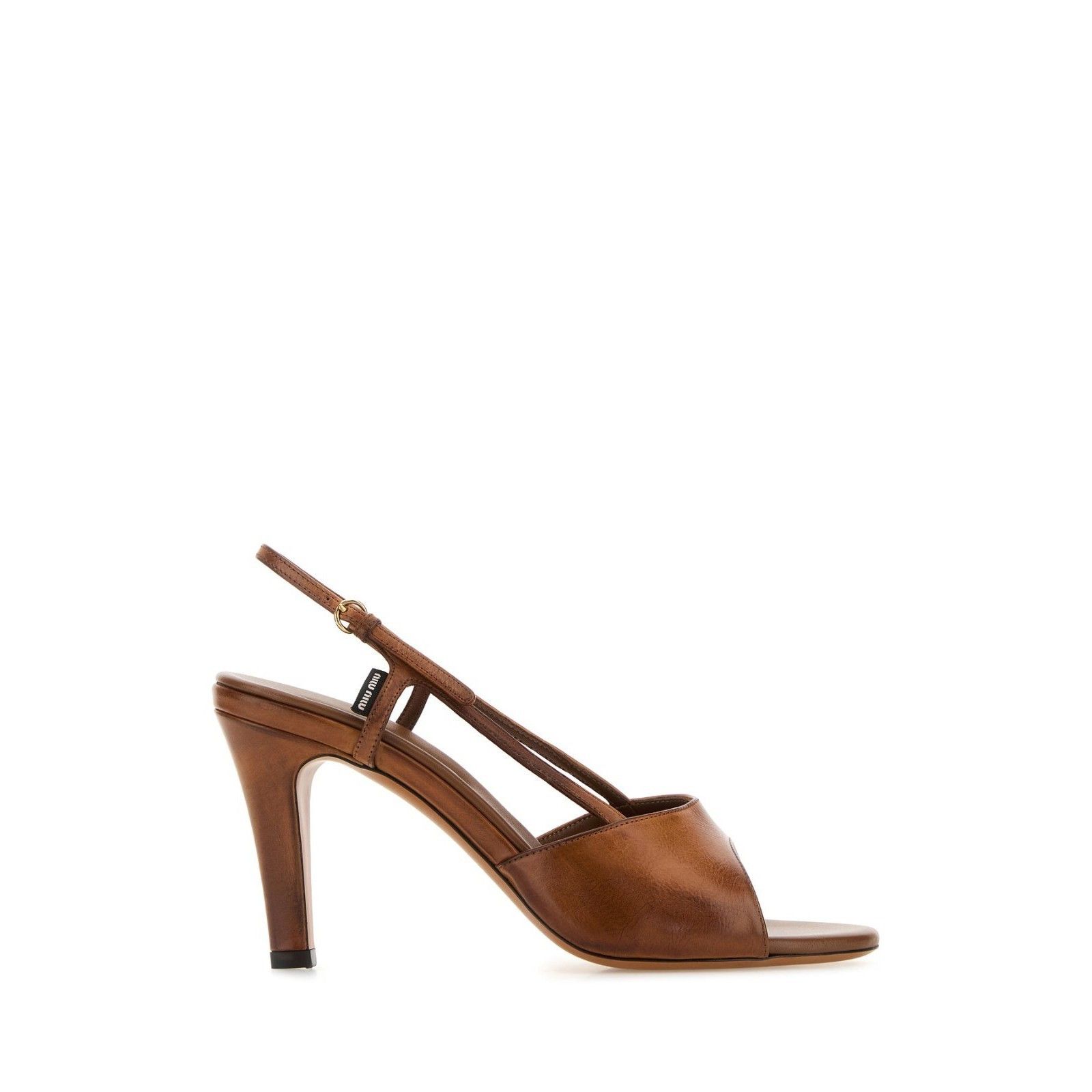 MIU MIU Brown Leather 90mm Heel Sandals New & Authentic (Wom