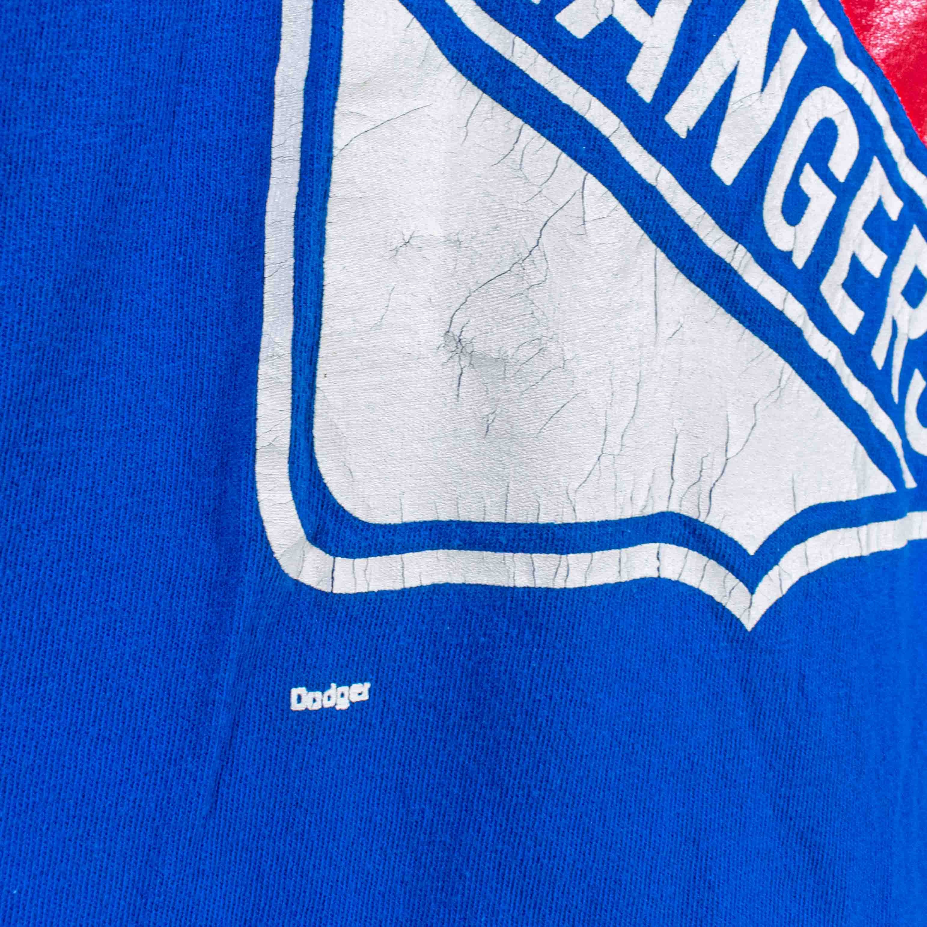 NHL × Vintage New York Rangers NHL Logo Double Collar T-Shirt VTG 90s Size US M / EU 48-50 / 2 - 6 Thumbnail