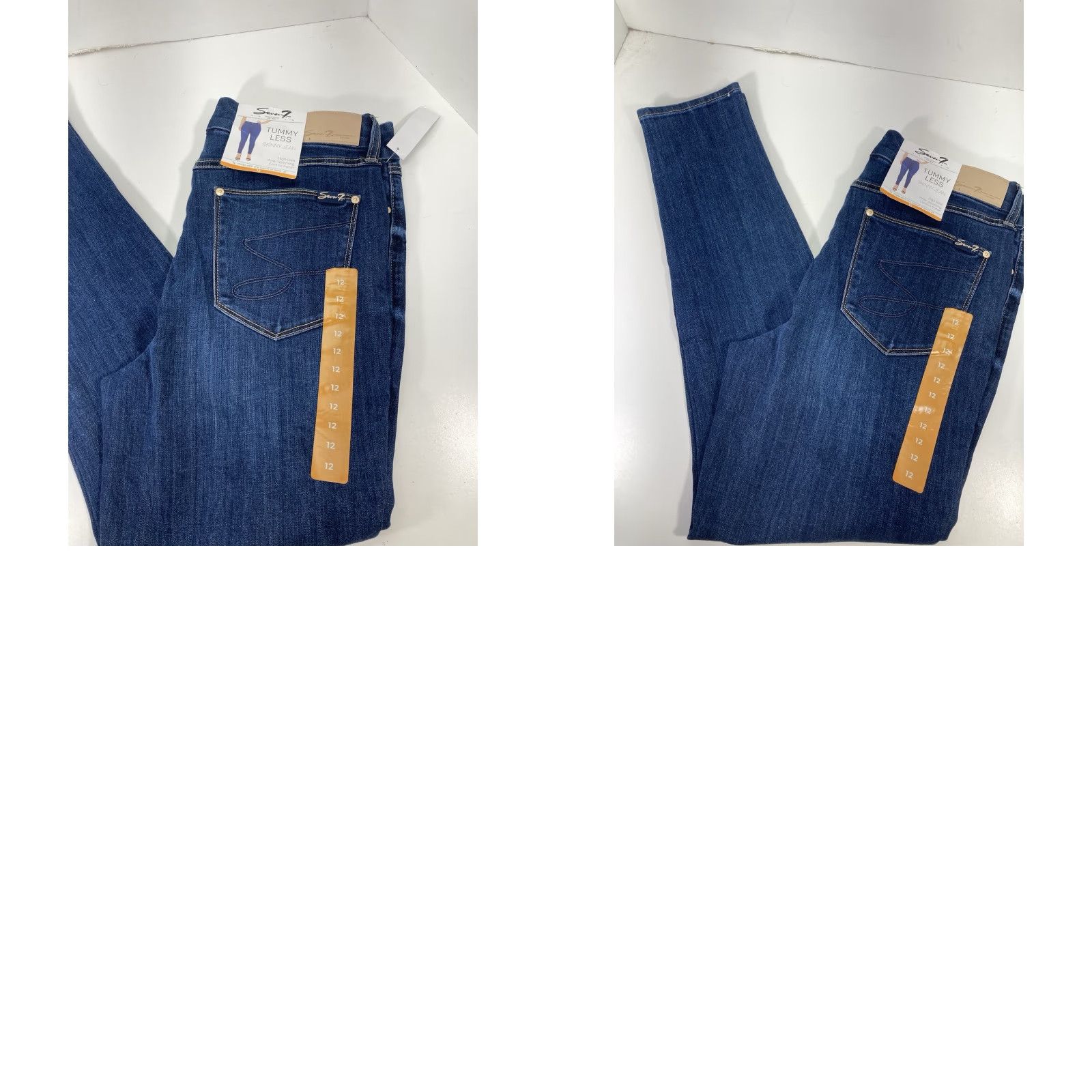 Vintage Seven7 Tummy Less Skinny Jeans Women 12 32X31 Blue Denim High Rise Stretch NWT Size 34" / US 12 / IT 48 - 9 Thumbnail