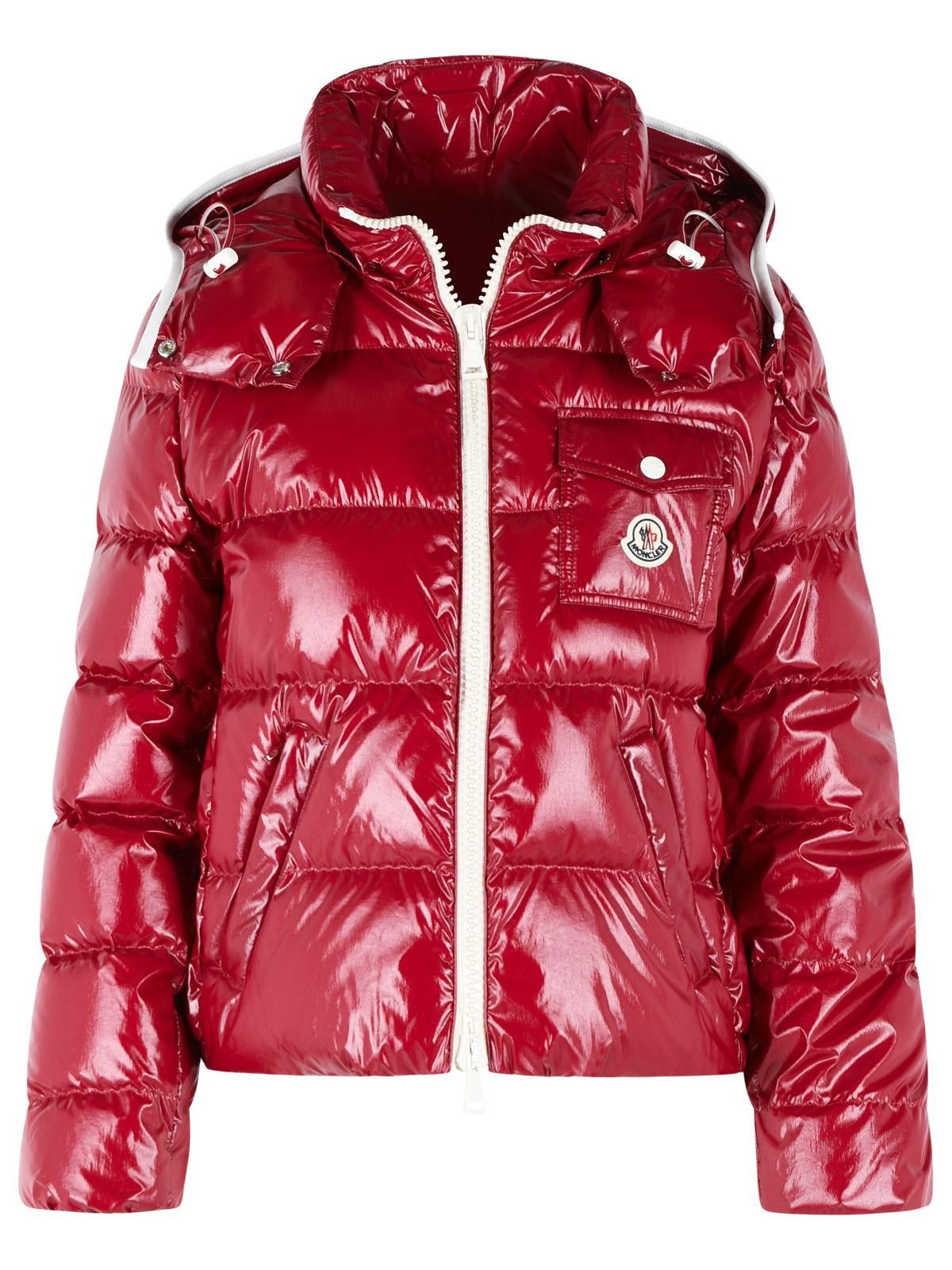 Moncler MONCLER Short 'Andro' Hooded Down Jacket In Cherry Pink Polyamide Size XS / US 0-2 / IT 36-38 - 1 Thumbnail