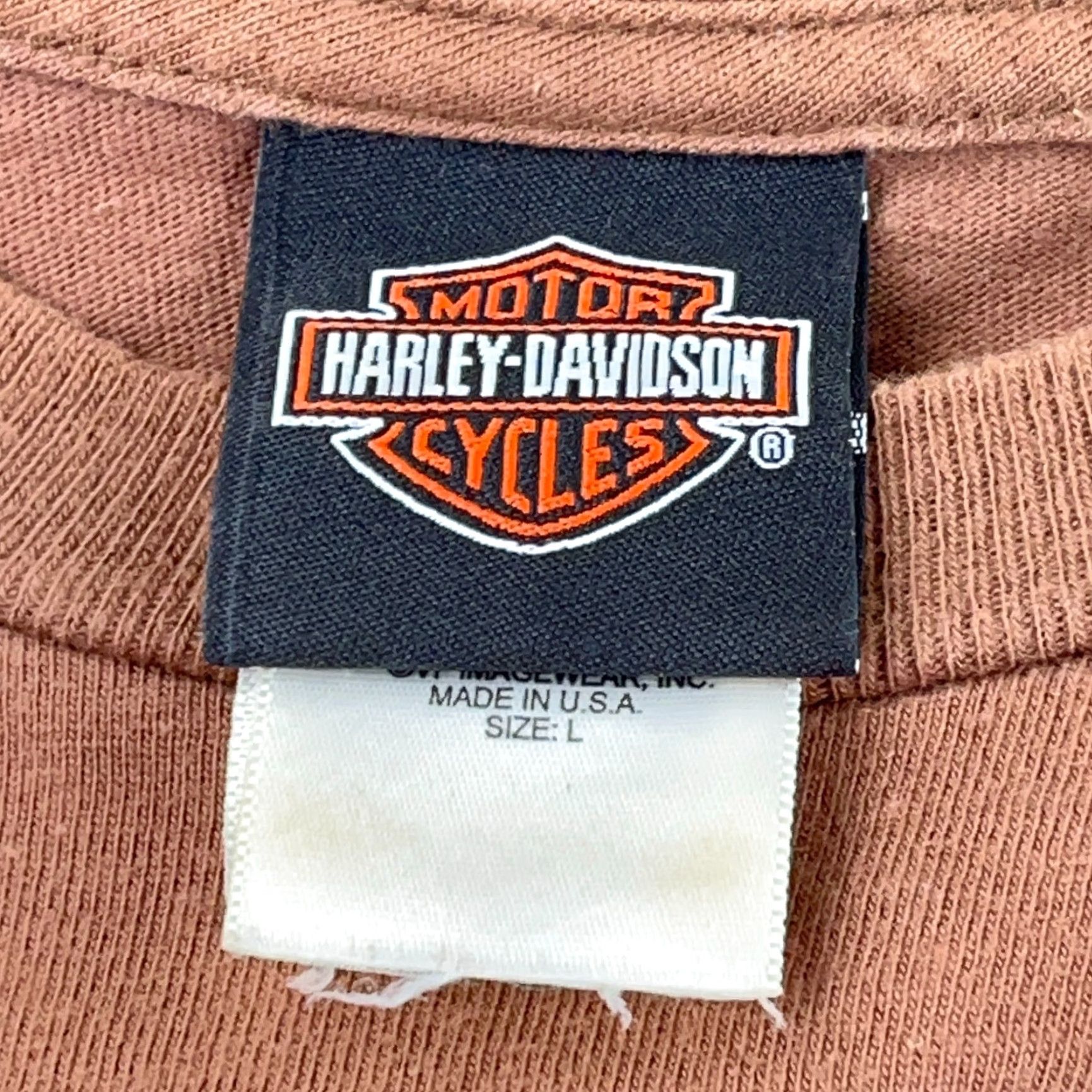 Harley Davidson VINTAGE Harley-Davidson Graphic Shirt Men Large Brown Long Sleeve 90s Eagle Logo Retro Biker Size US L / EU 52-54 / 3 - 5 Thumbnail