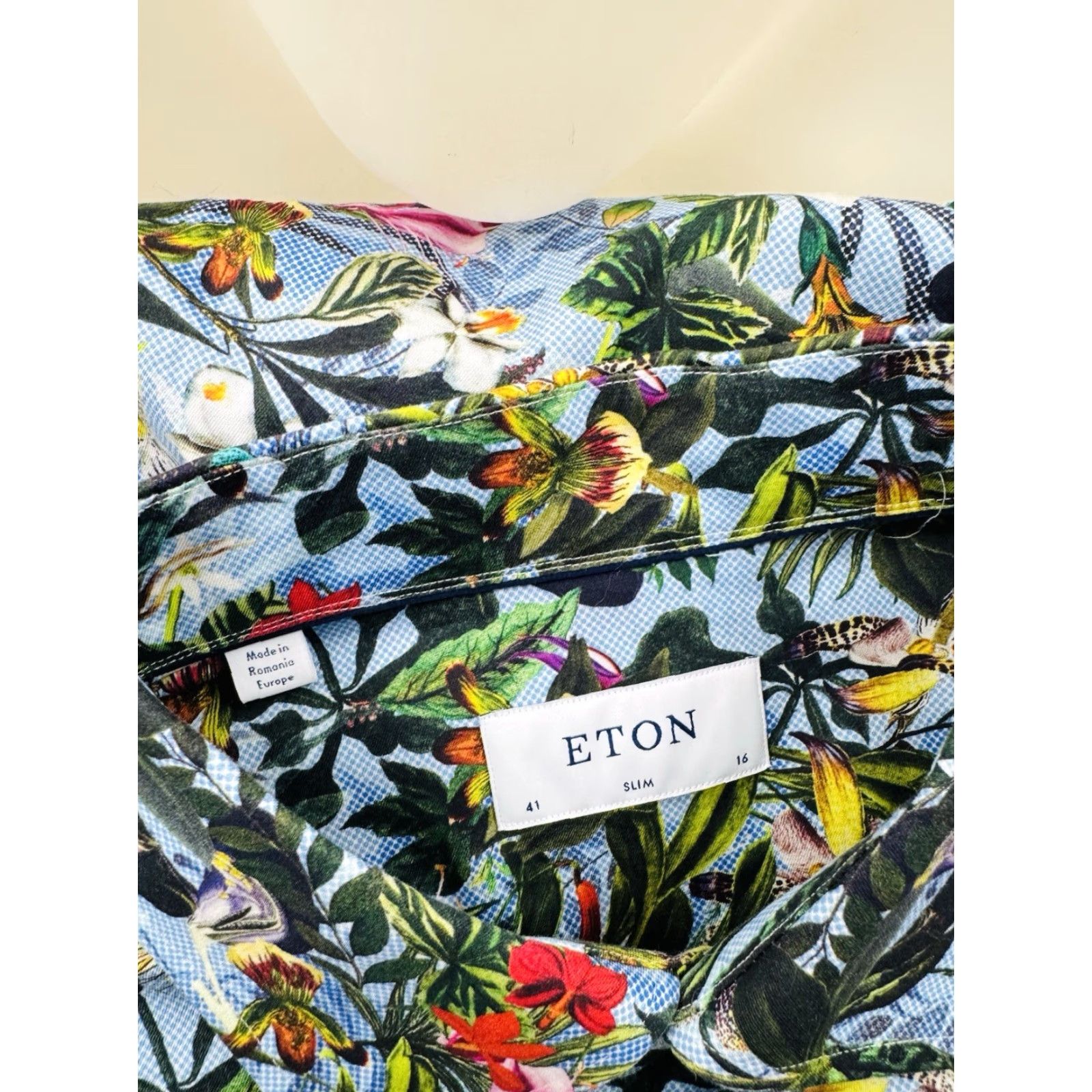 Eton Eton Colorful Floral 16 41 M Slim Fit Shirt EXCELLENT Button-Up Long Sleeve Multicolor Floral Pattern Men’s Shirt B10.5 Size US M / EU 48-50 / 2 - 4 Thumbnail