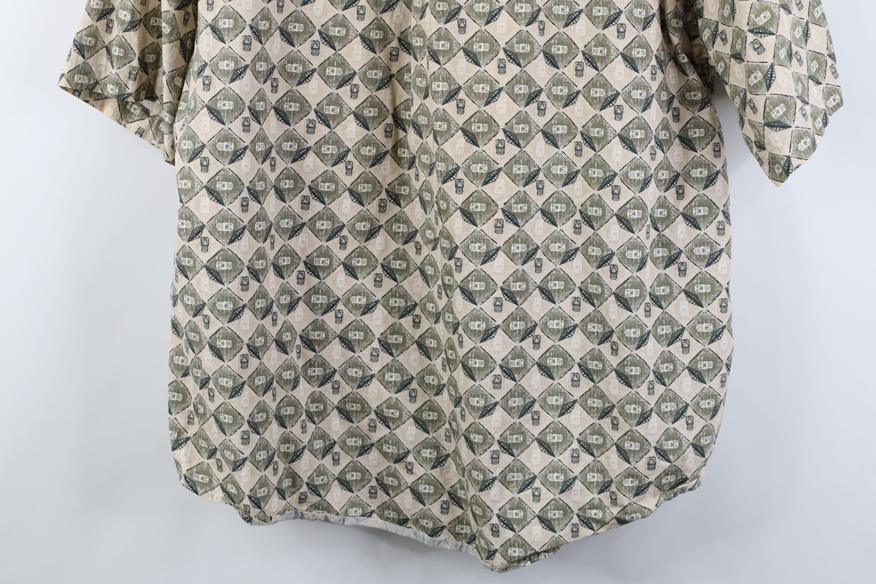 Vintage Vintage 90s Streetwear Geometric Tiki Mask Button Down Shirt Size US XL / EU 56 / 4 - 11 Thumbnail