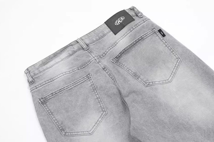 Japanese Brand Men's washed distressed frayed jeans Size US 32 / EU 48 - 4 Thumbnail