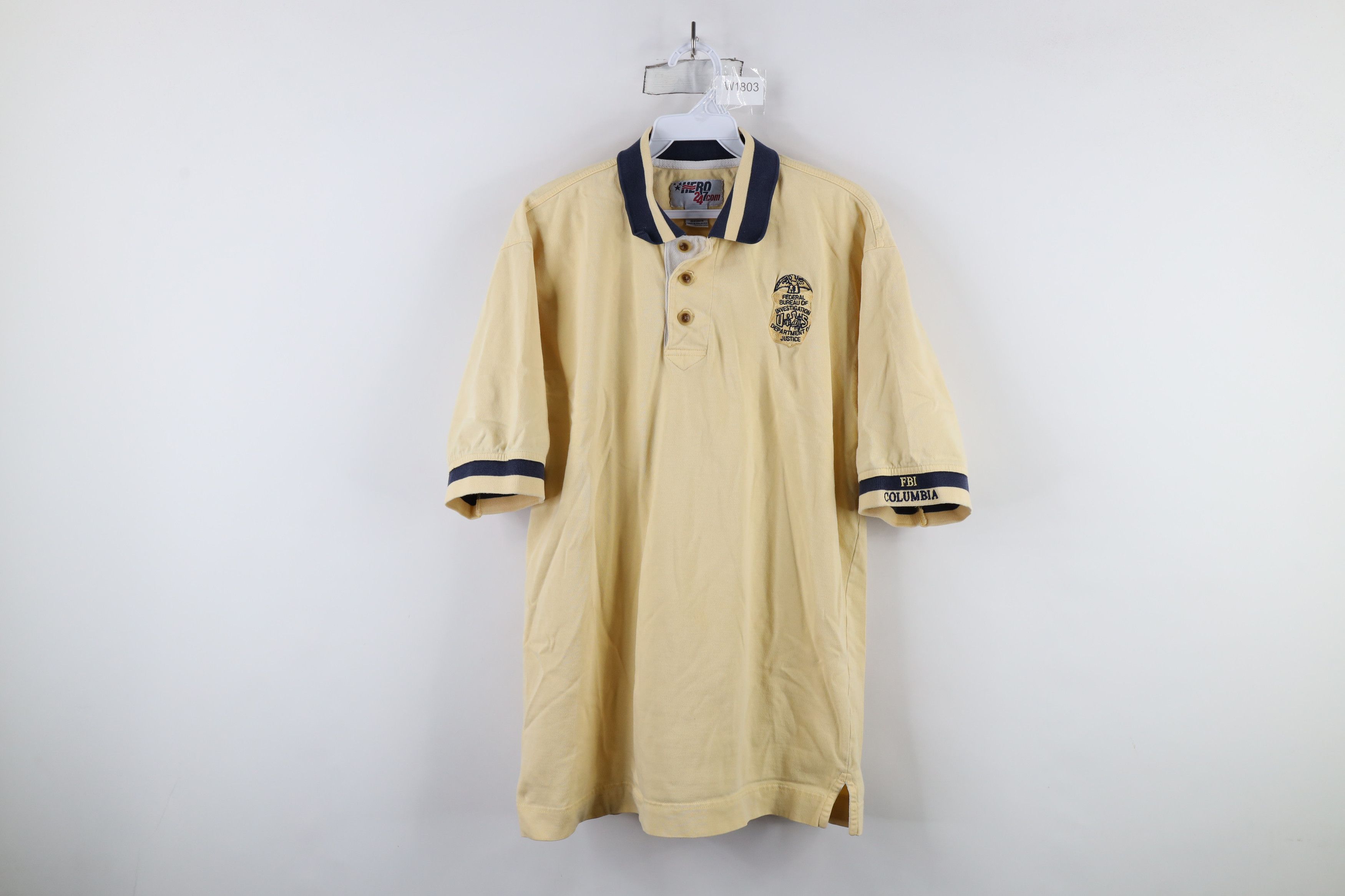 Vintage Vintage 90s Federal Bureau of Investigation Columbia Polo Size US L / EU 52-54 / 3 - 1 Thumbnail