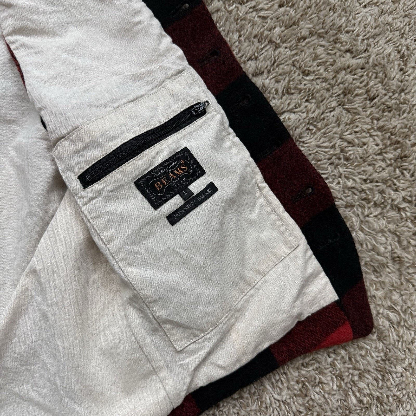 Beams Japan × Beams Plus Vintage Beams Plus Japan Buffalo Plaid Red Wool Vest Jacket Size L / US 10 / IT 46 - 4 Thumbnail