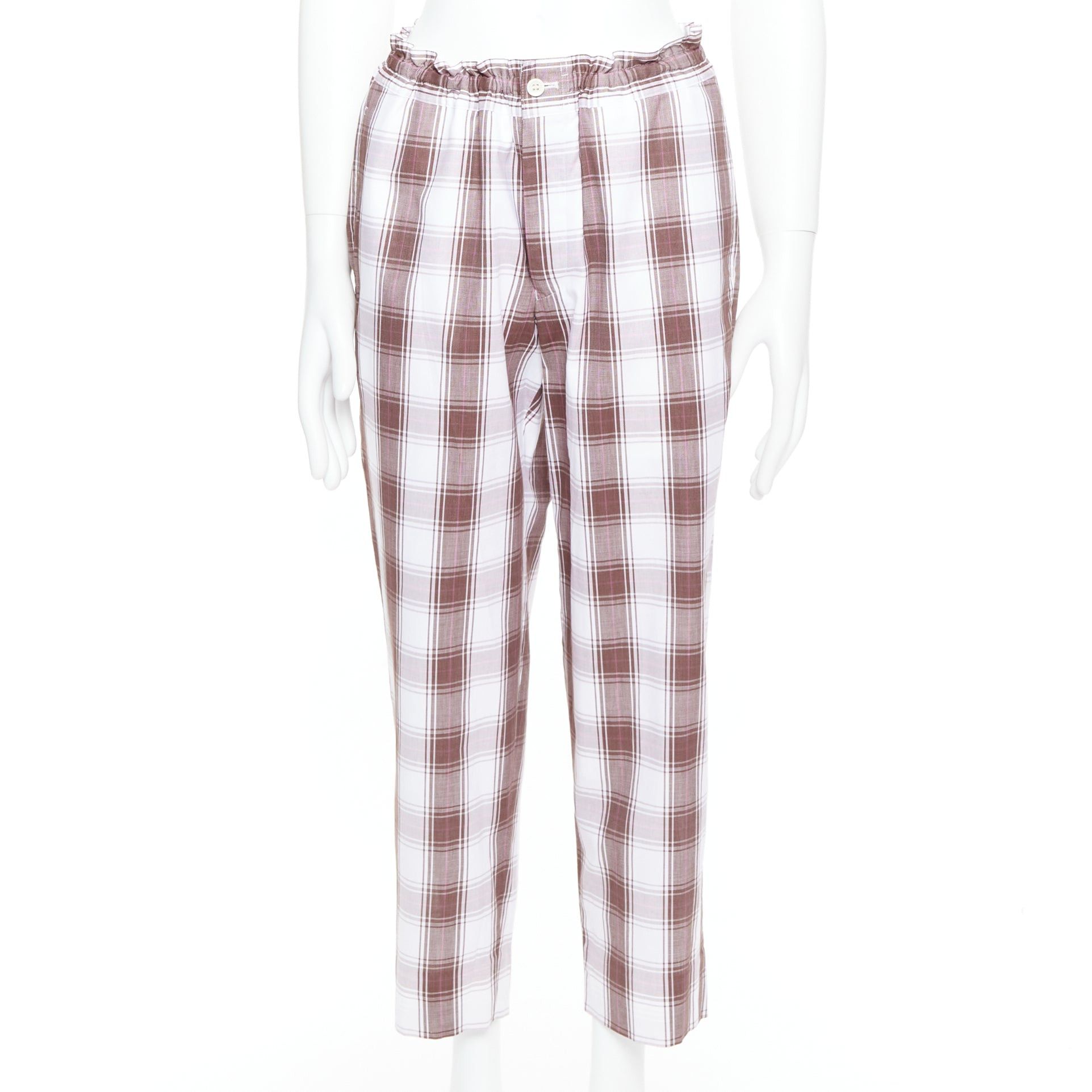 Comme des Garcons COMME DES GARCONS Homme Deux 2016 brown white checkered tapered pants S Size US 28 / EU 44 - 1 Thumbnail