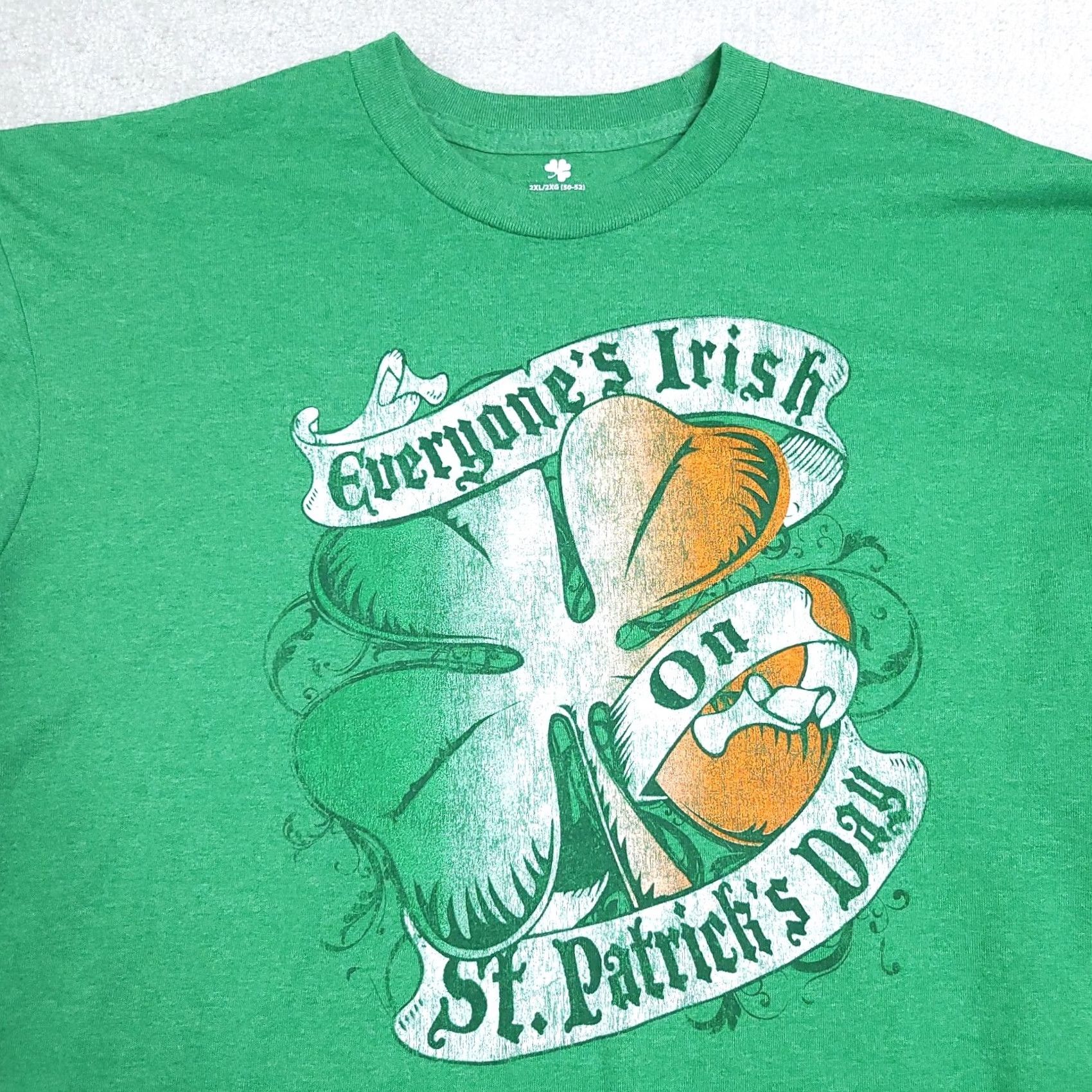 Vintage St Patrick's Day T Shirt Mens 2XL Crewneck Short Sleeve Everyone's Irish Green 2XL Mens 90s Logo Clover Size US XXL / EU 58 / 5 - 3 Thumbnail