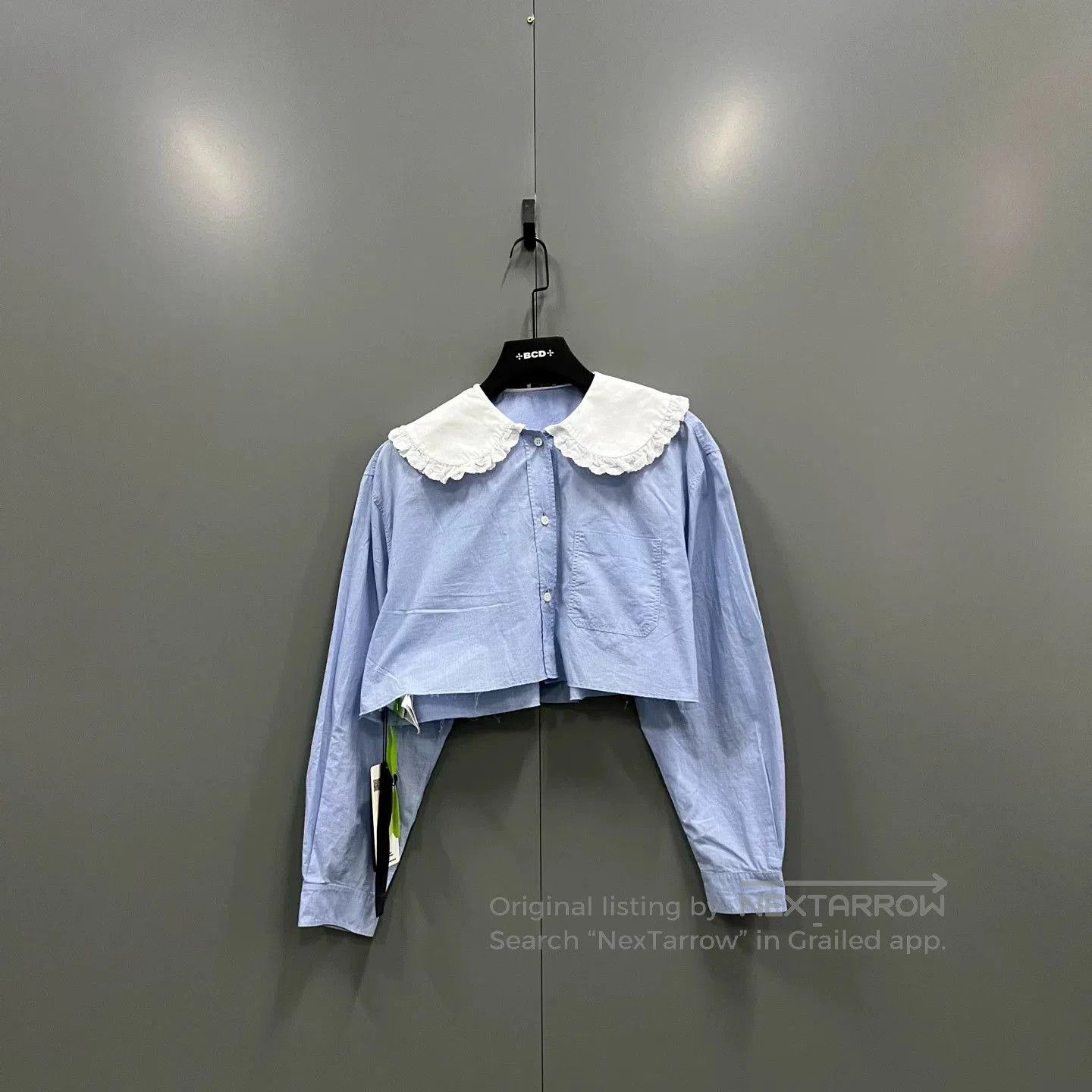 Miu Miu Miu Miu Light Blue Peter Pan Collar Blouse. Size S / US 4 / IT 40 - 1 Thumbnail