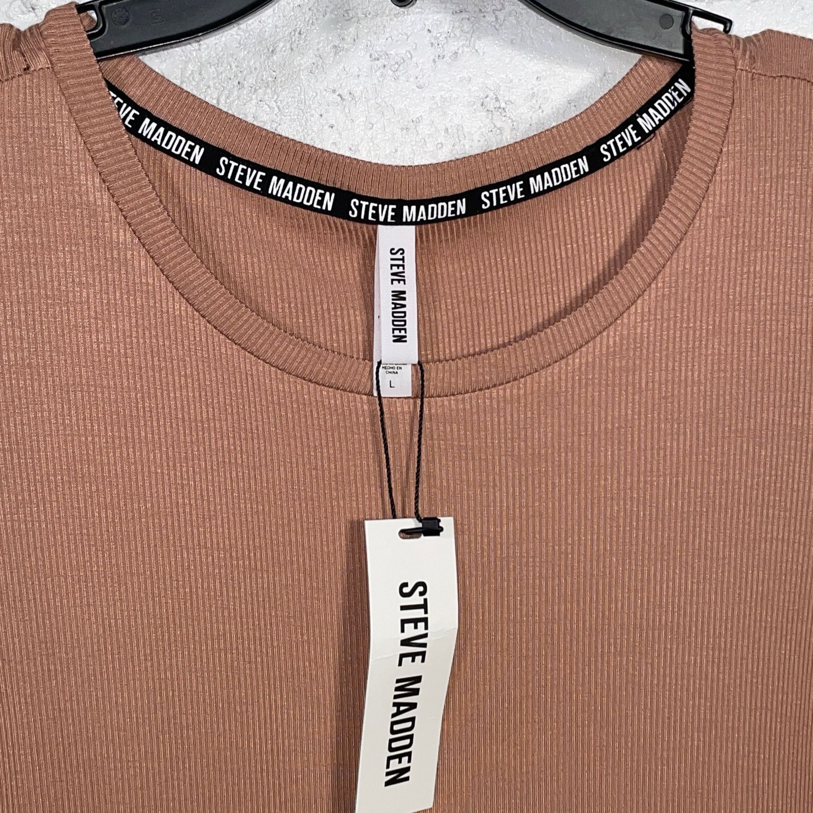 Steve Madden Steve Madden Women's Ribbed Baby Sleep Tee praline large Size 32" / US 10 / IT 46 - 3 Thumbnail