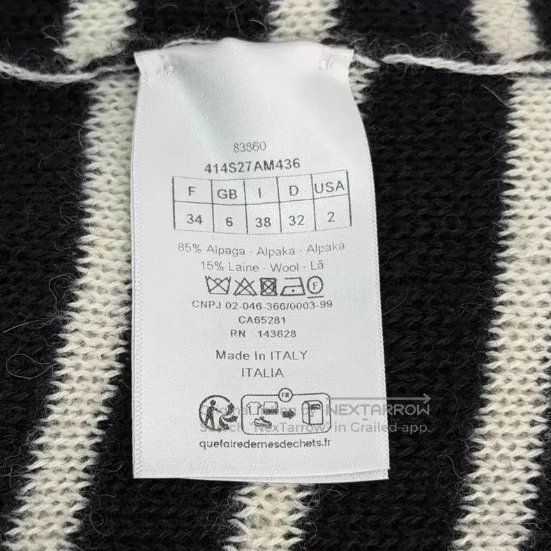 Dior Dior Black and white striped embroidered bee sweater Size XXS / US 00 / IT 34 - 6 Thumbnail