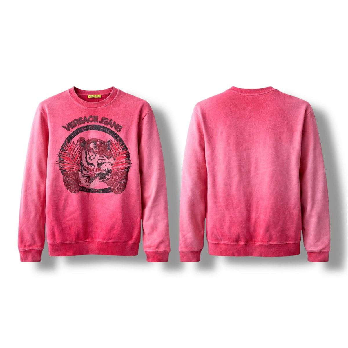 Versace Jeans Couture Versace Jeans MENS PINK BIG LOGO FADED SWEATSHIRT SIZE M Size US M / EU 48-50 / 2 - 2 Thumbnail
