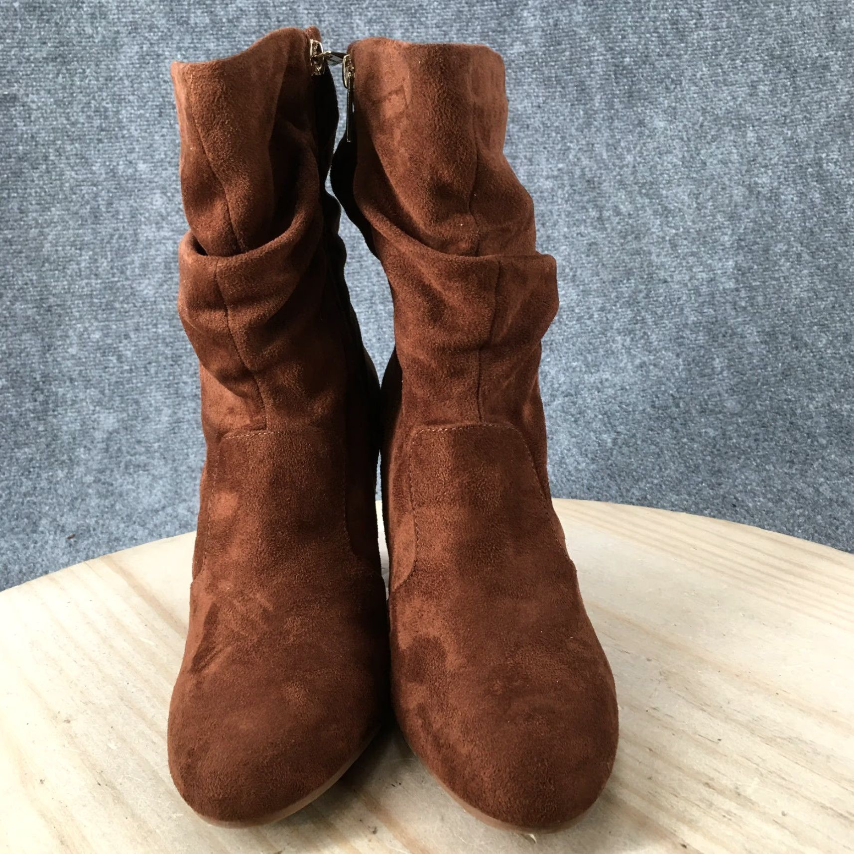 Jessica Simpson Jessica Simpson Boots Womens 9 M Kyminia Mid Calf Brown Suede Casual Heeled Size US 9 / IT 39 - 4 Thumbnail
