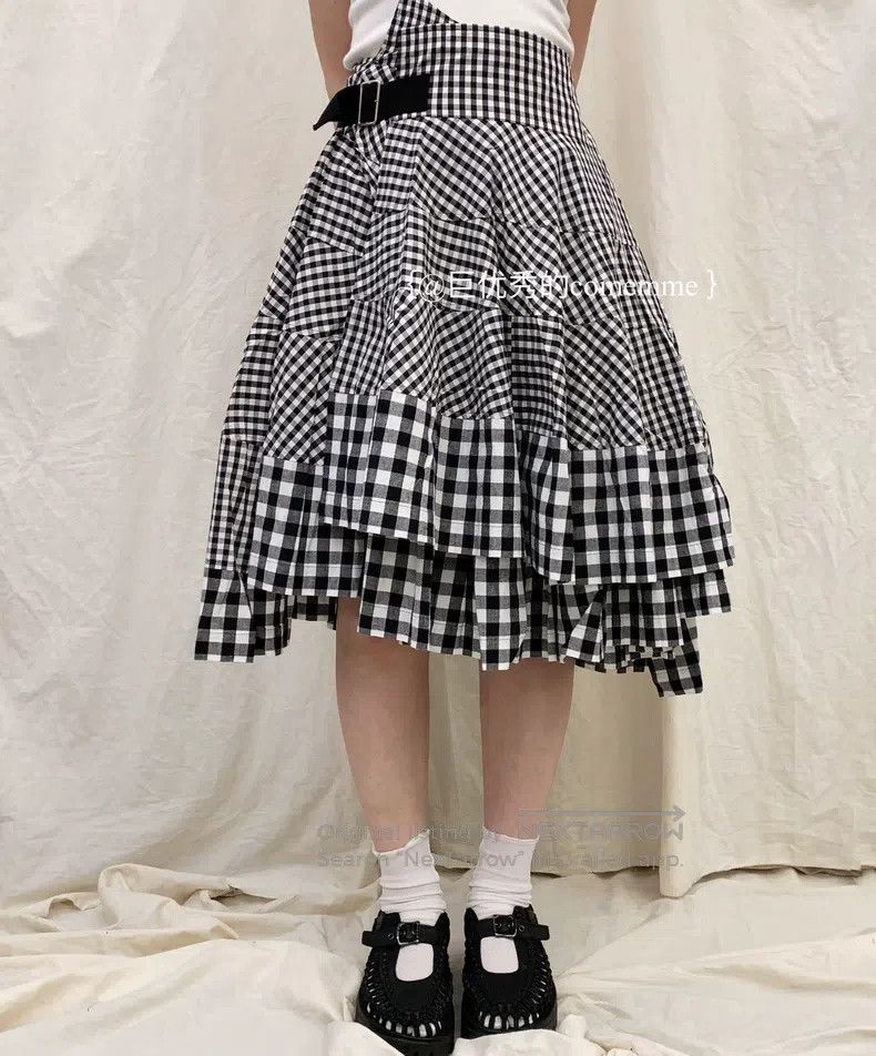 Comme des Garcons Comme des Garcons size M Black and white checkered irregul Size 23" - 9 Thumbnail
