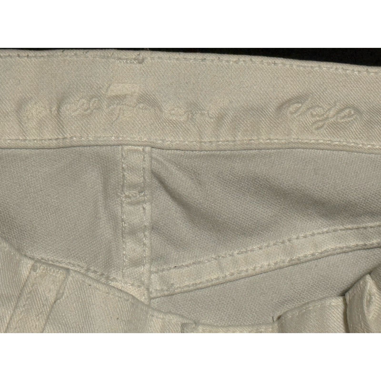 7 For All Mankind Seven For All Mankind Dojo Embroidered White Wide Leg Flare Jeans Women Sz 31x33.5 Size 30" / US 8 / IT 44 - 6 Thumbnail