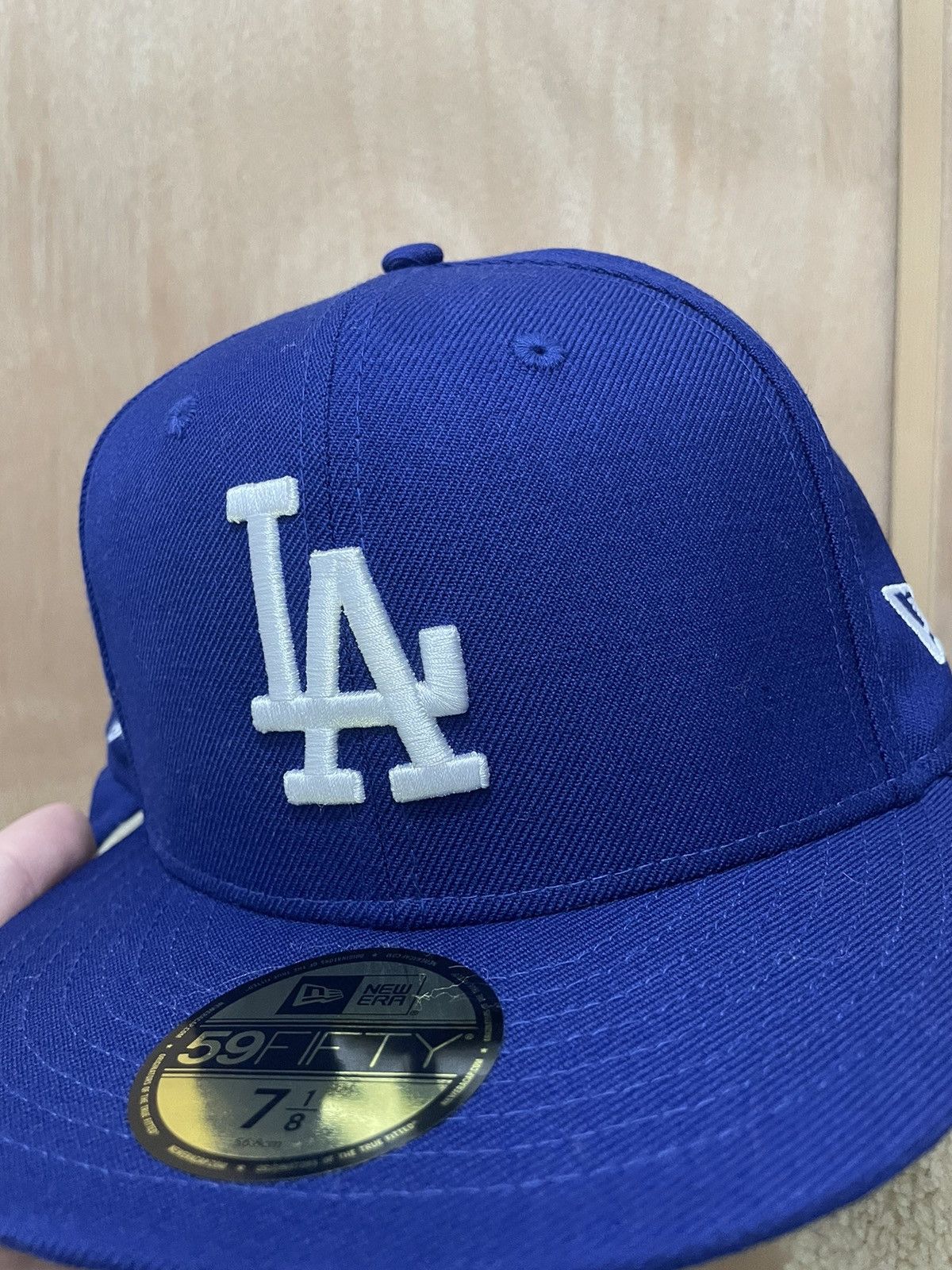 New Era Royal Blue Los Angeles Dodgers size 7 1/8 1988 World Size ONE SIZE - 3 Thumbnail