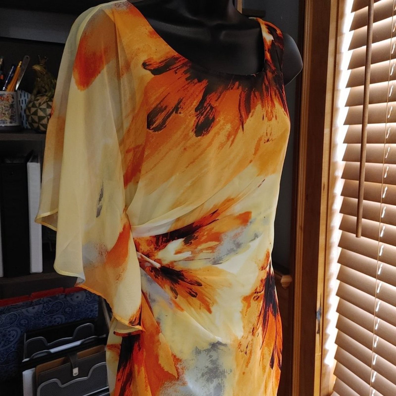 Other Bisou Bisou Watercolor Chiffon Dress Size M / US 6-8 / IT 42-44 - 4 Thumbnail