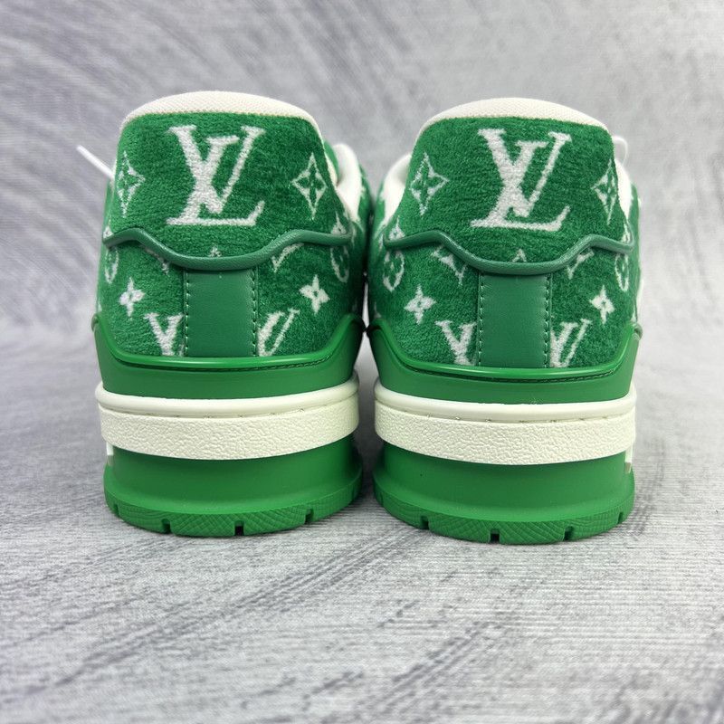 Louis Vuitton Louis Vuitton Green and White Low Top Sneakers -2508 Size US 8 / EU 41 - 3 Thumbnail