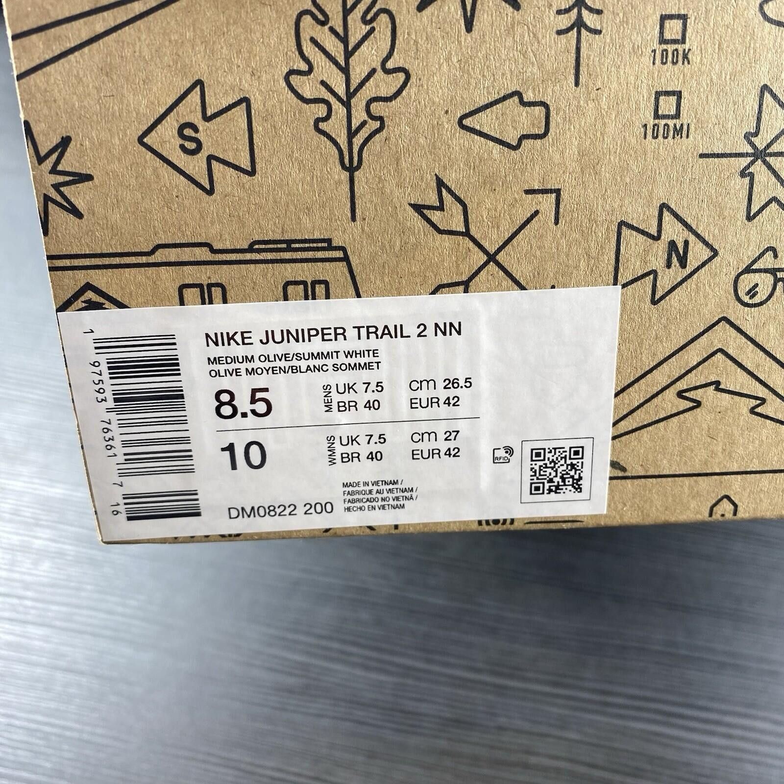Nike UK 7.5 Nike Juniper Trail 2 Medium Olive Shoes DM0822-200 Size US 8.5 / EU 41-42 - 6 Thumbnail