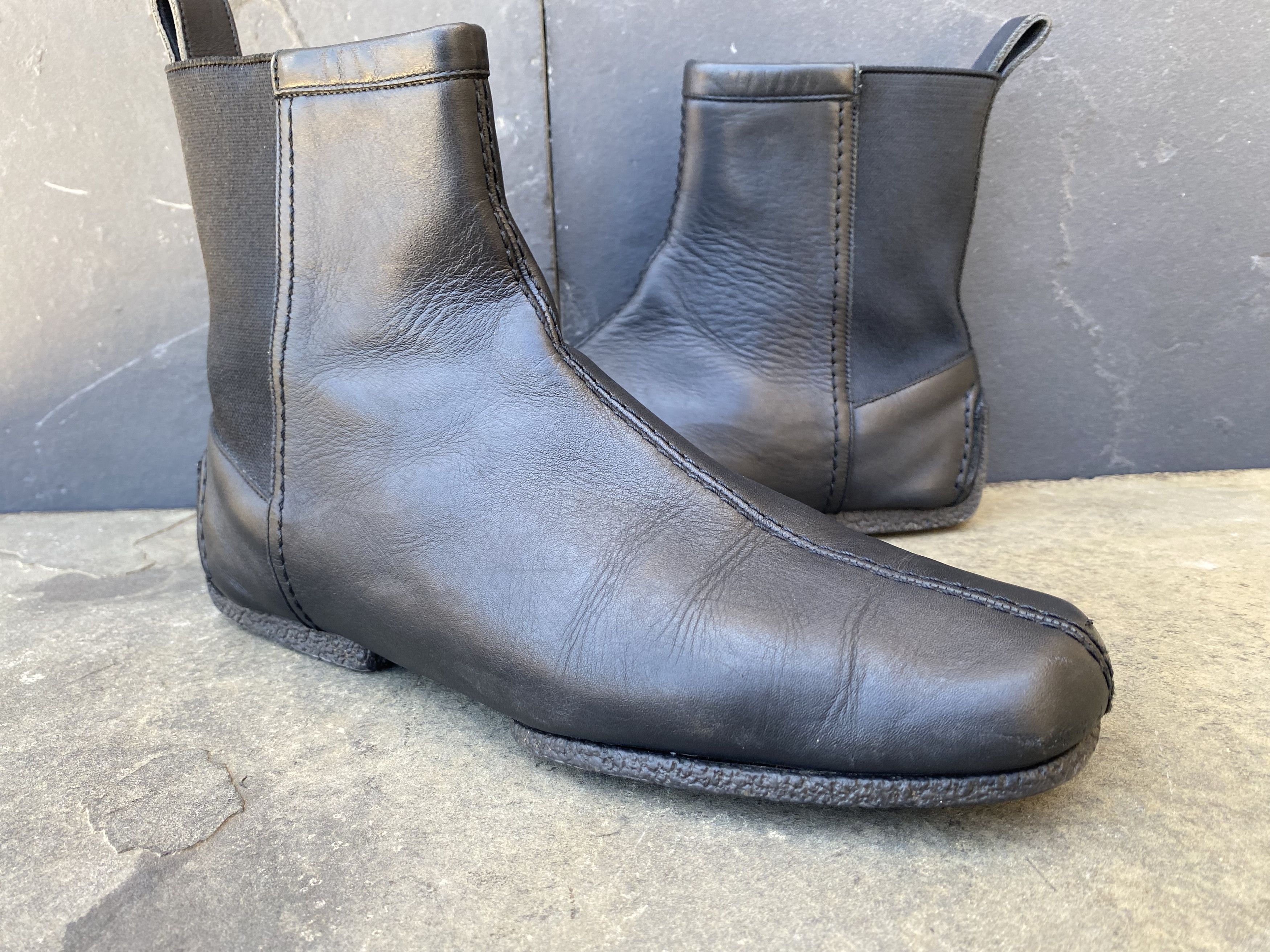 Vintage GUCCI Ankle Chelsea Black Leather Boots Classic