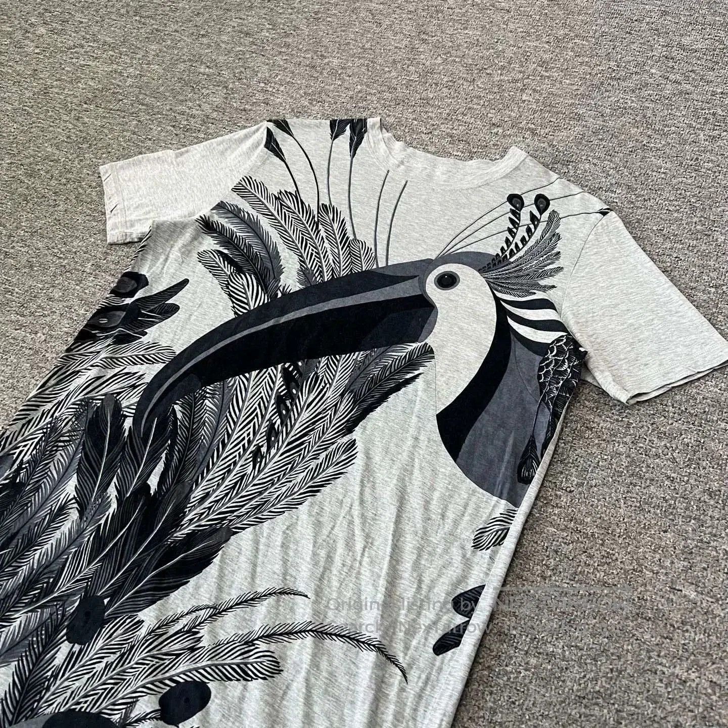 Hermes Hermes Gray Toucan Print T. Size S / US 4 / IT 40 - 2 Thumbnail