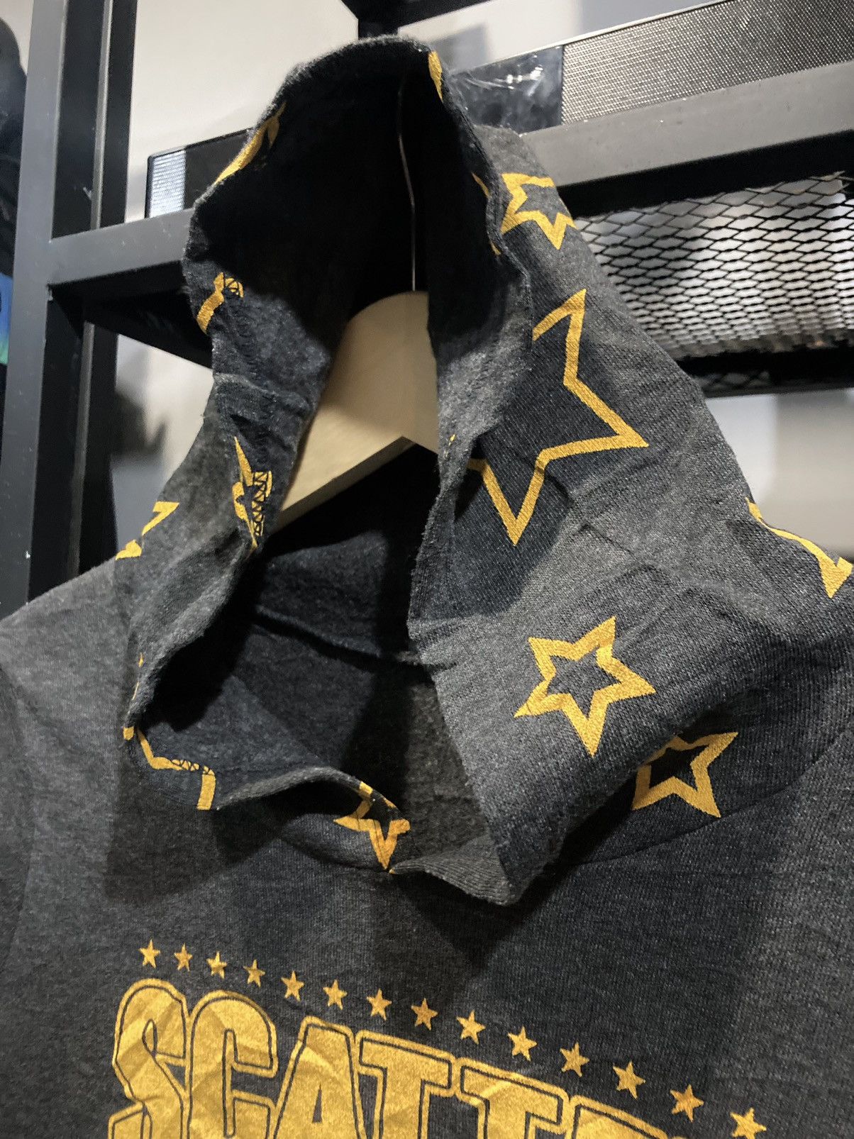 Japanese Brand Scatter Stars Japanese Hoodie Dress Printed Star Big Logo Size ONE SIZE - 3 Thumbnail
