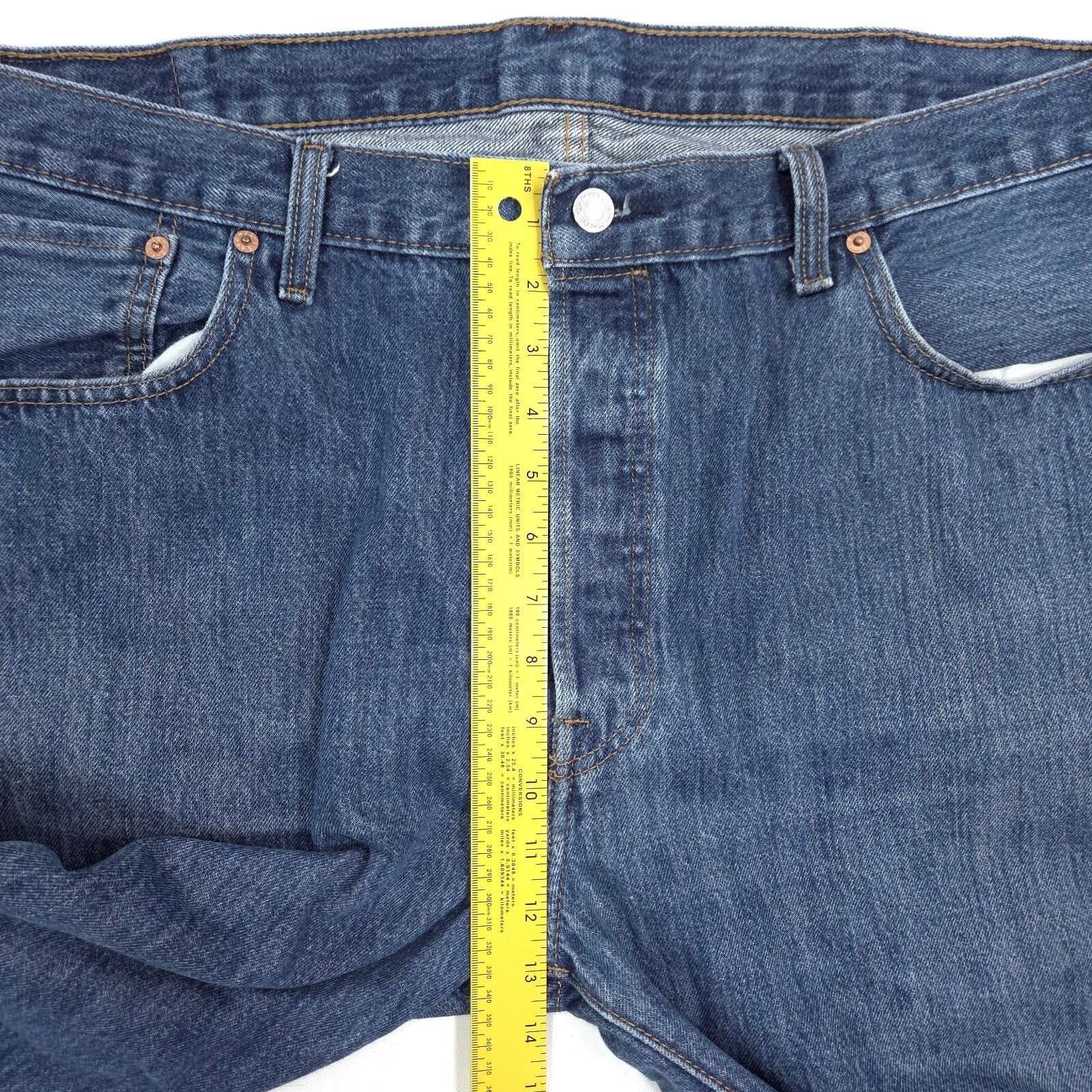 Levi's Levis 501 Jeans Mens 42x31 Dark Blue Wash Straight Leg Size US 42 / EU 58 - 5 Thumbnail